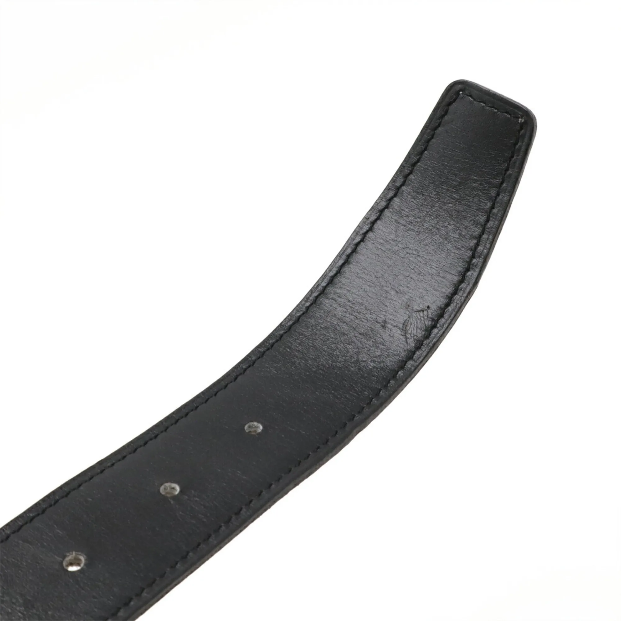 HERMES Black Leather Belt