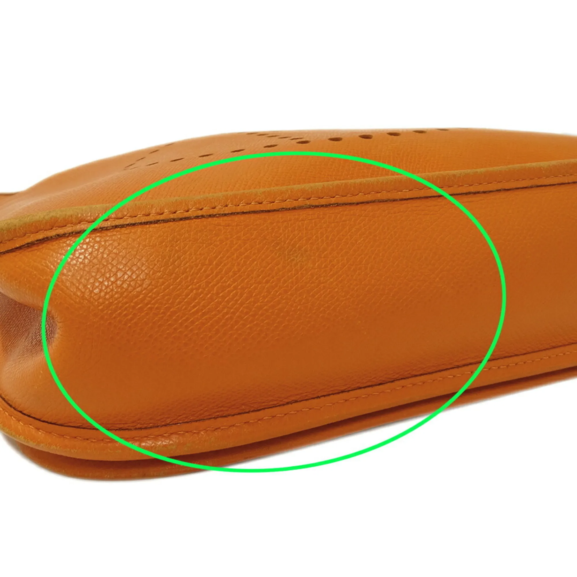 HERMES Orange Leather Shoulder Bag