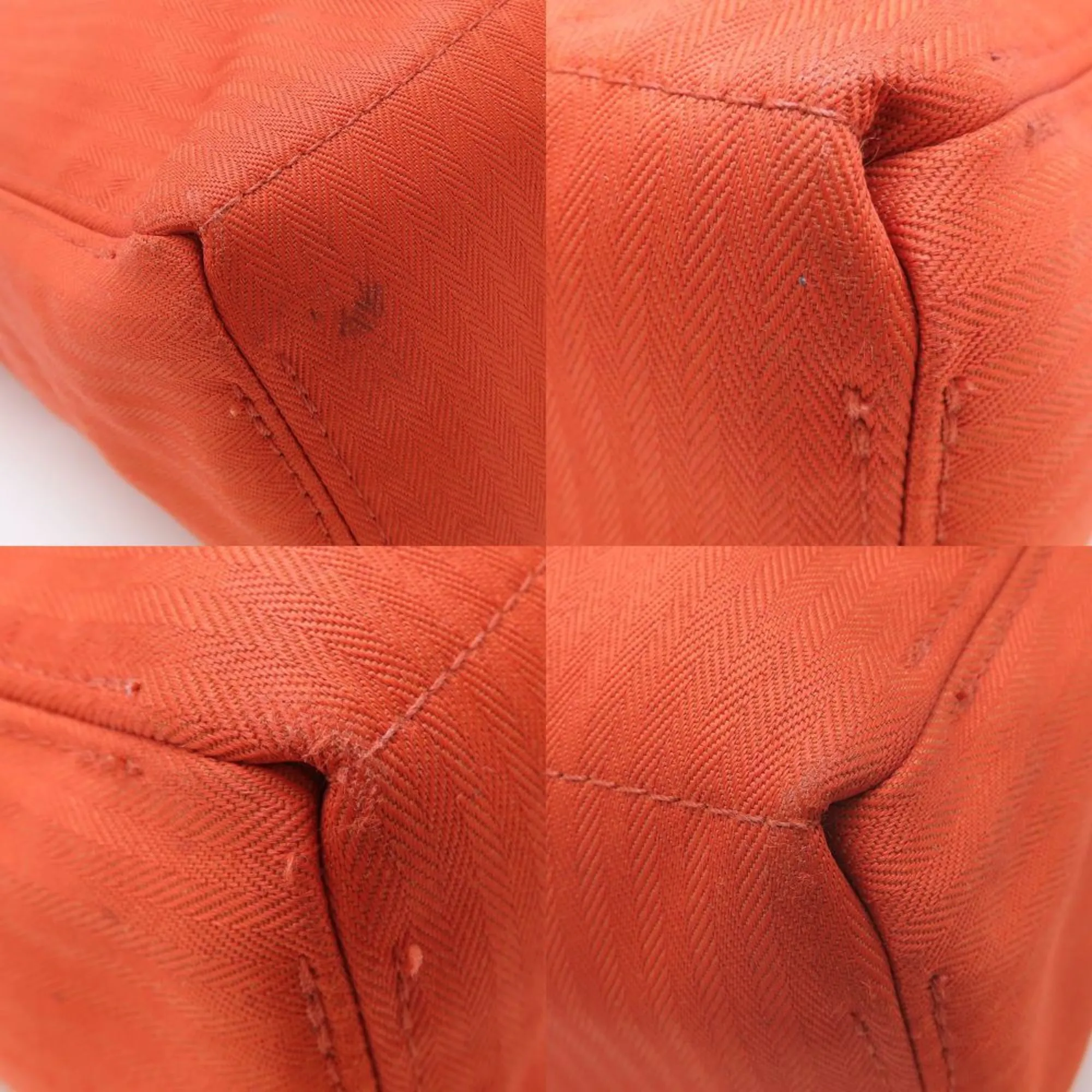 HERMES Orange Leather Tote Bag