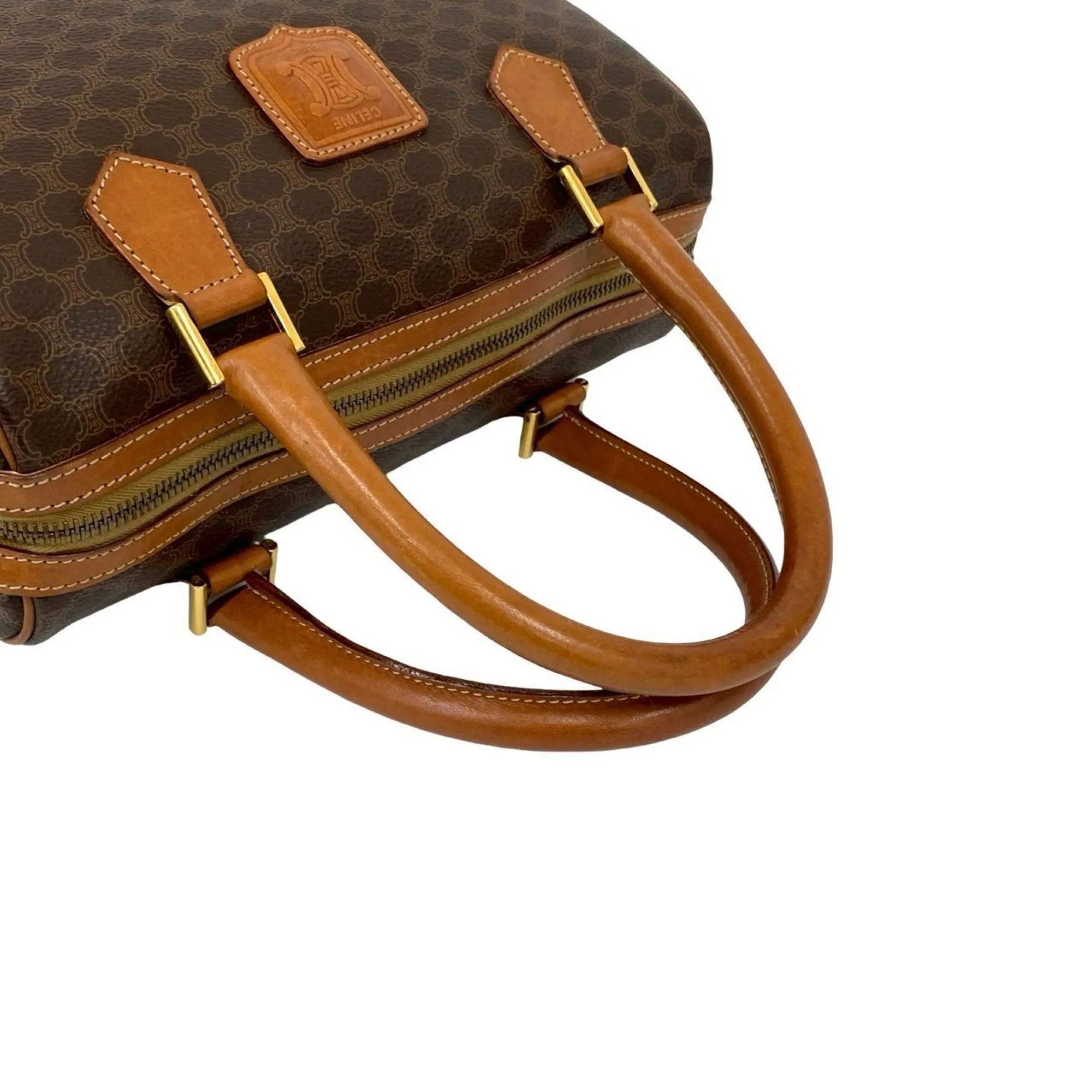 CELINE Brown Leather Boston Bag