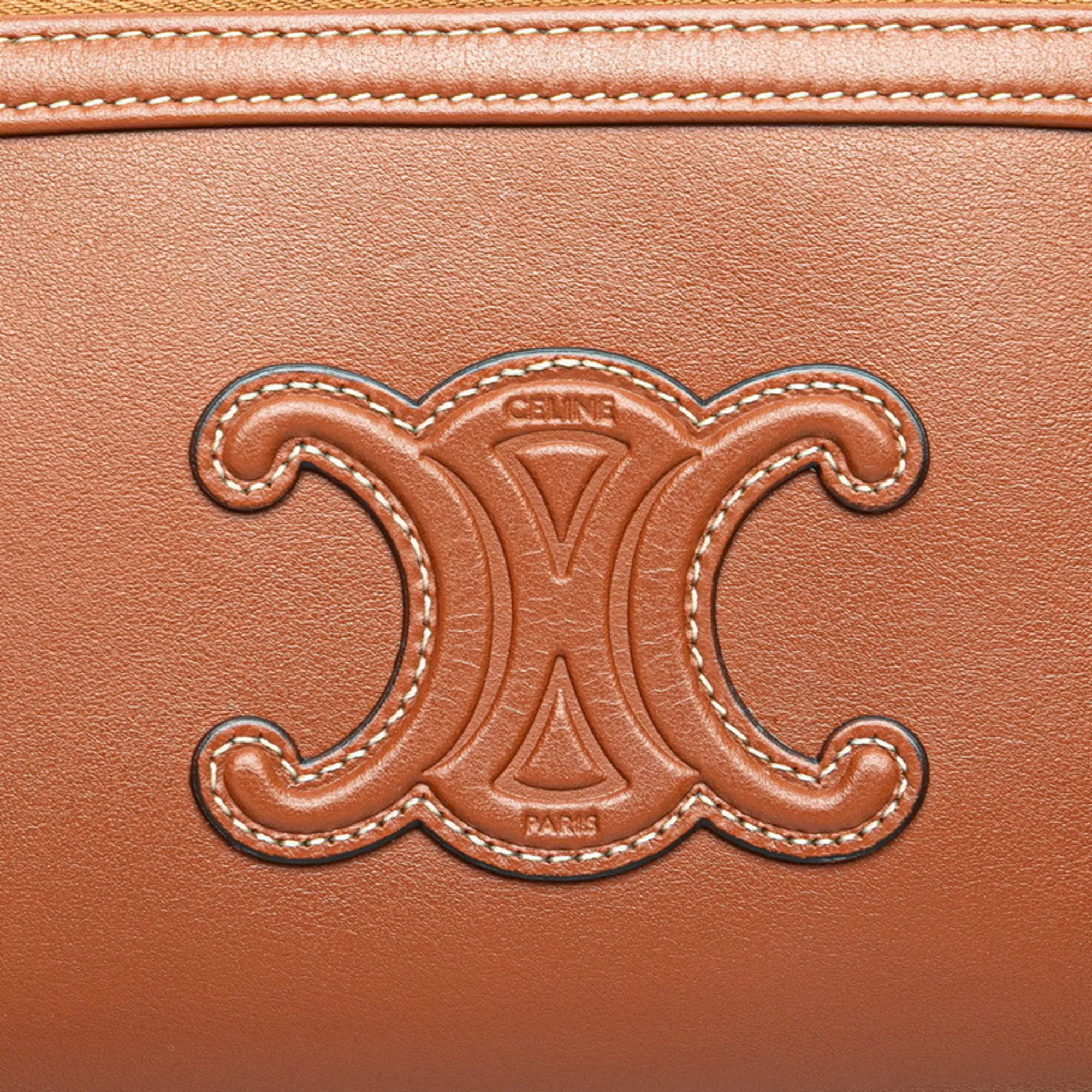 CELINE Brown Leather Shoulder Bag