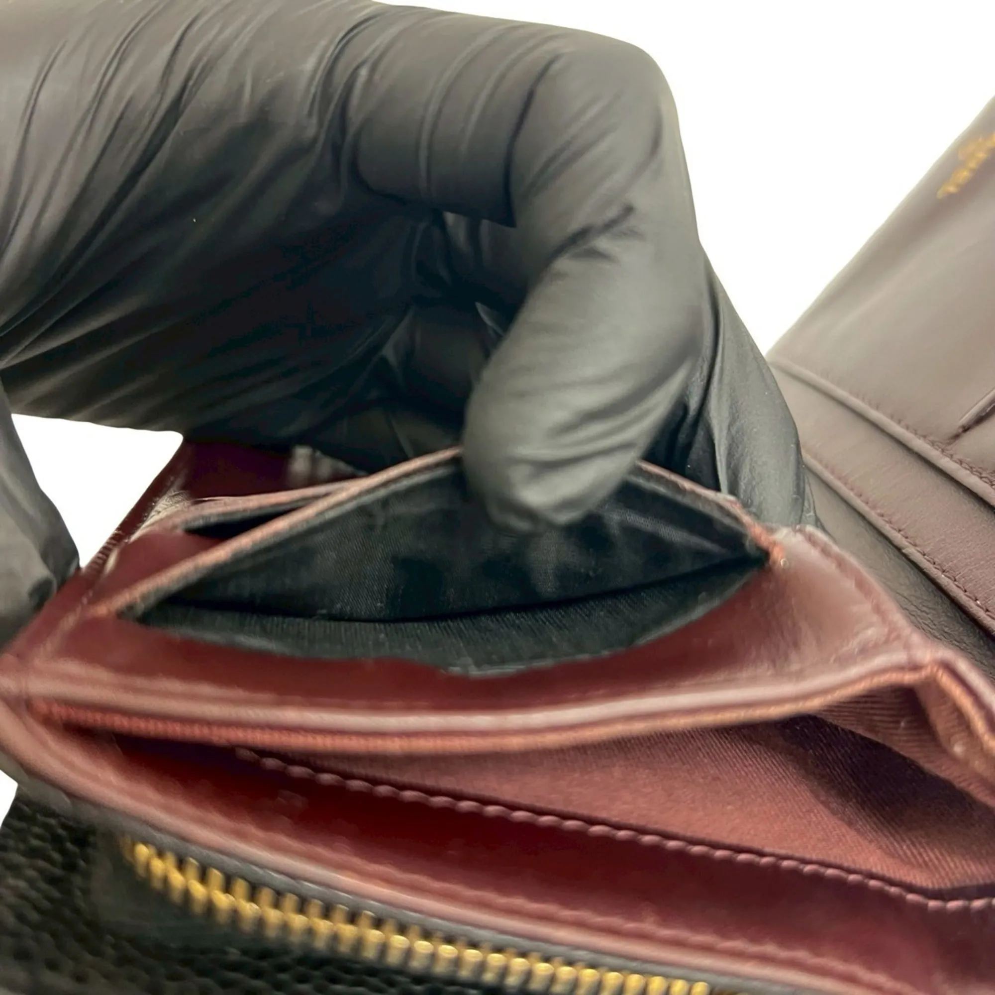 CHANEL Black Caviar Leather Logo Wallet