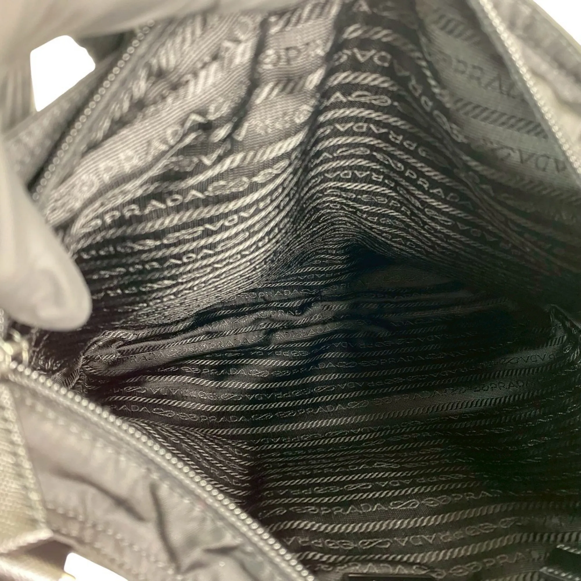 PRADA Black Leather Saffiano Shoulder Bag