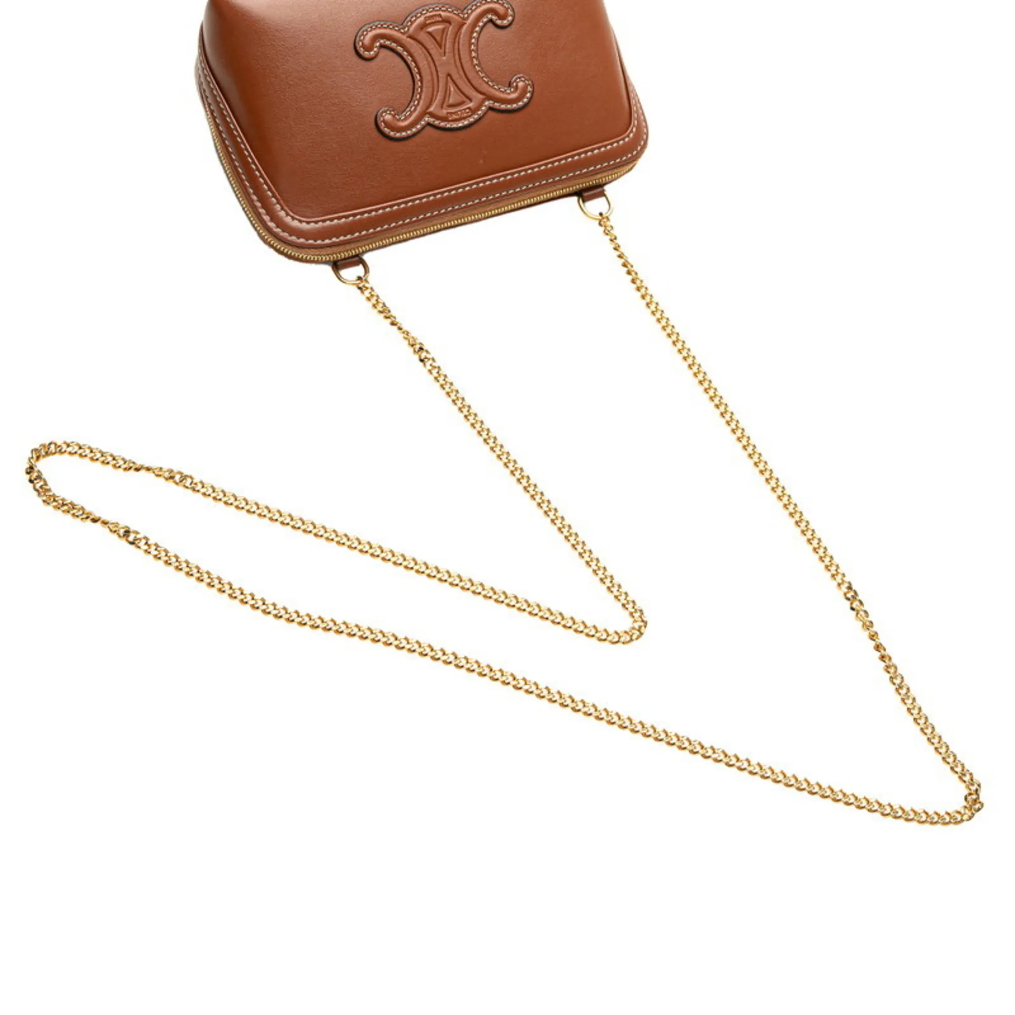 CELINE Brown Leather Shoulder Bag