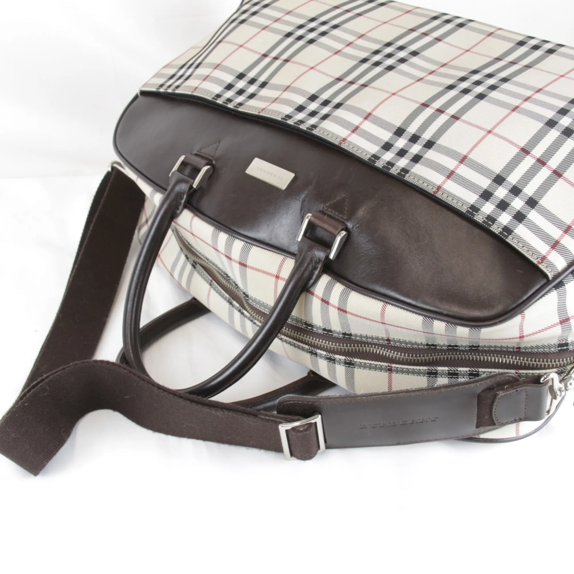 BURBERRY Cream Boston Bag