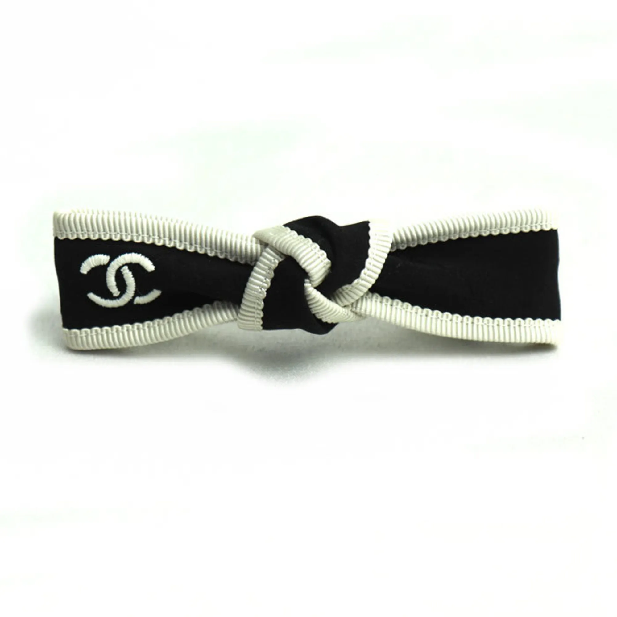 CHANEL Black Logo Barette