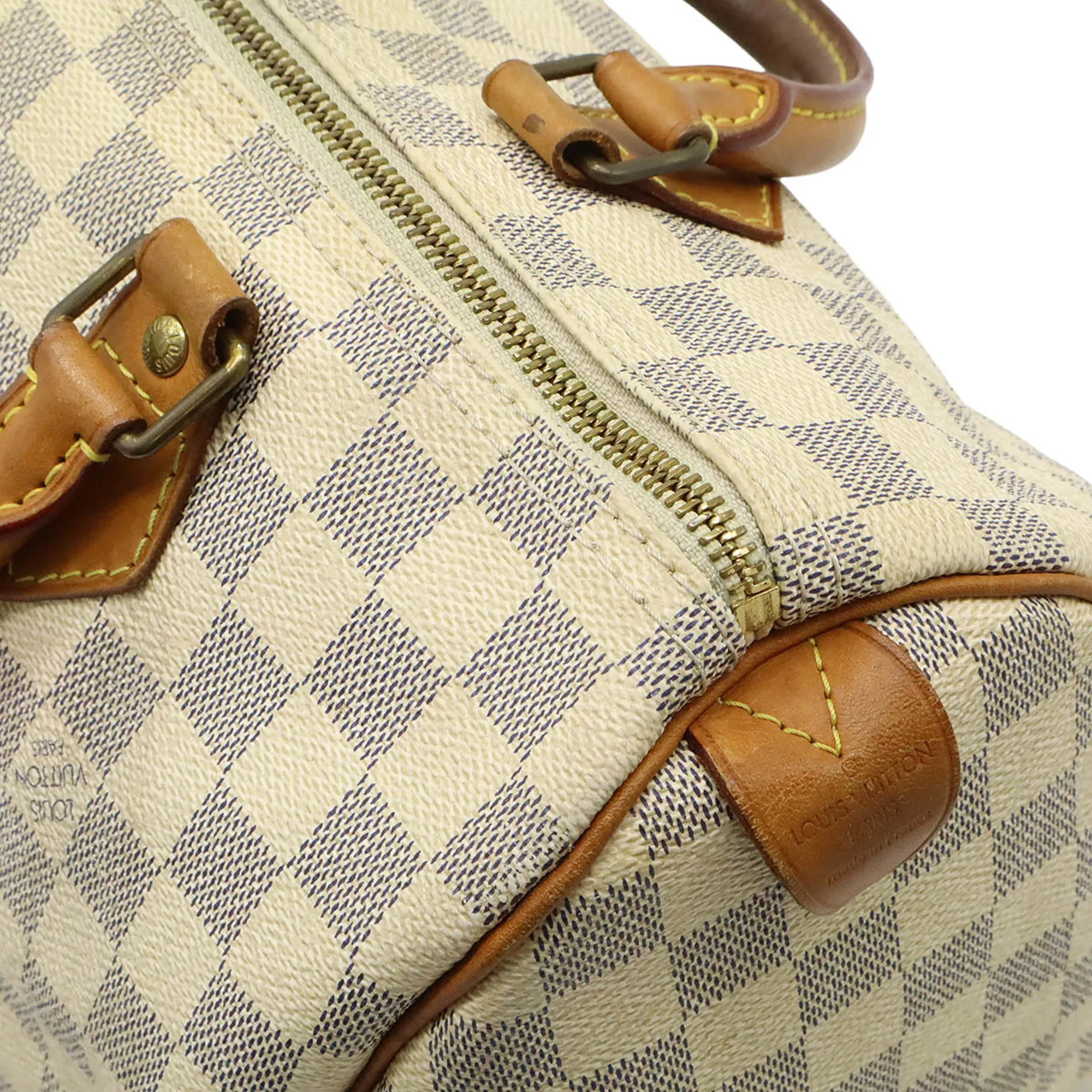LOUIS VUITTON White Damier Speedy 30 Bag