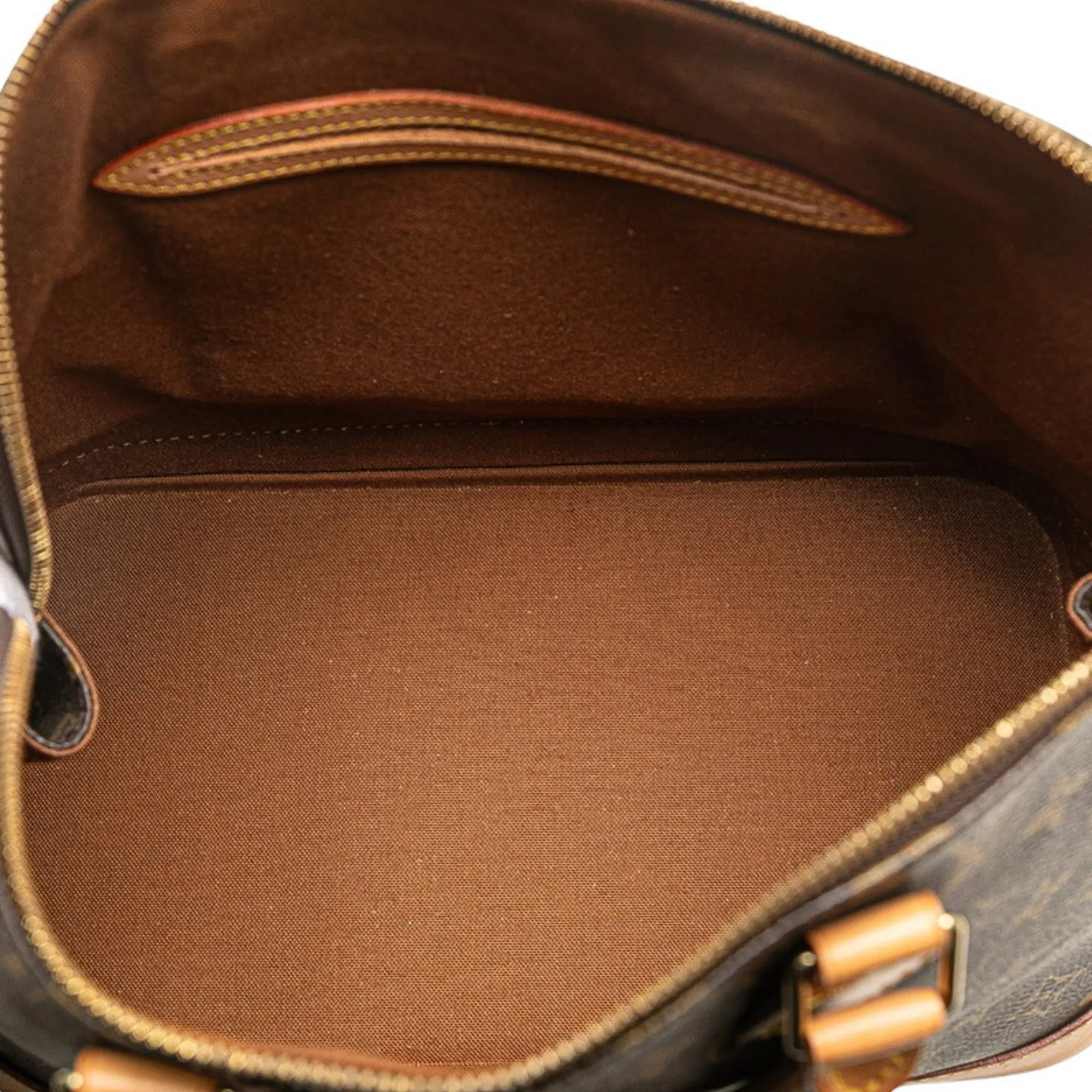 LOUIS VUITTON Brown Monogram Leather Alma Bag
