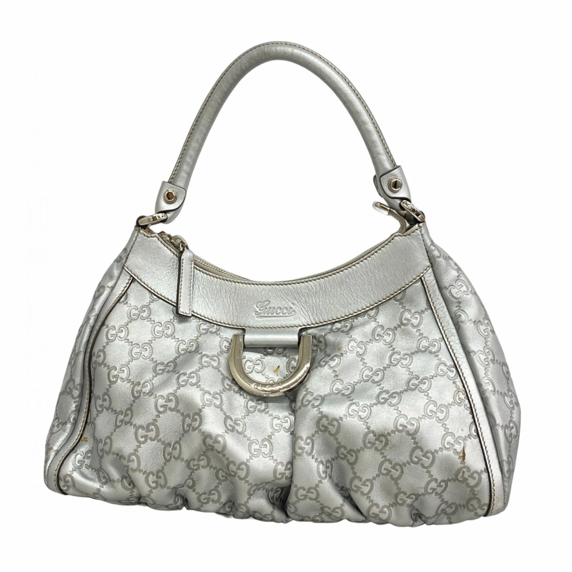 GUCCI Silver Leather Bag