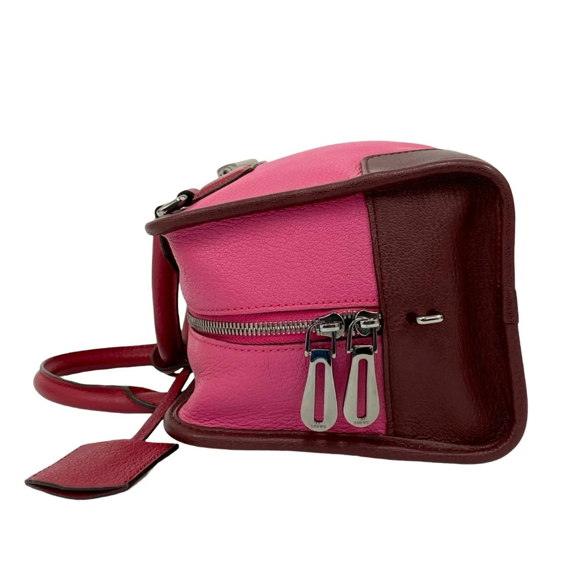 LOEWE Pink Leather Boston Bag