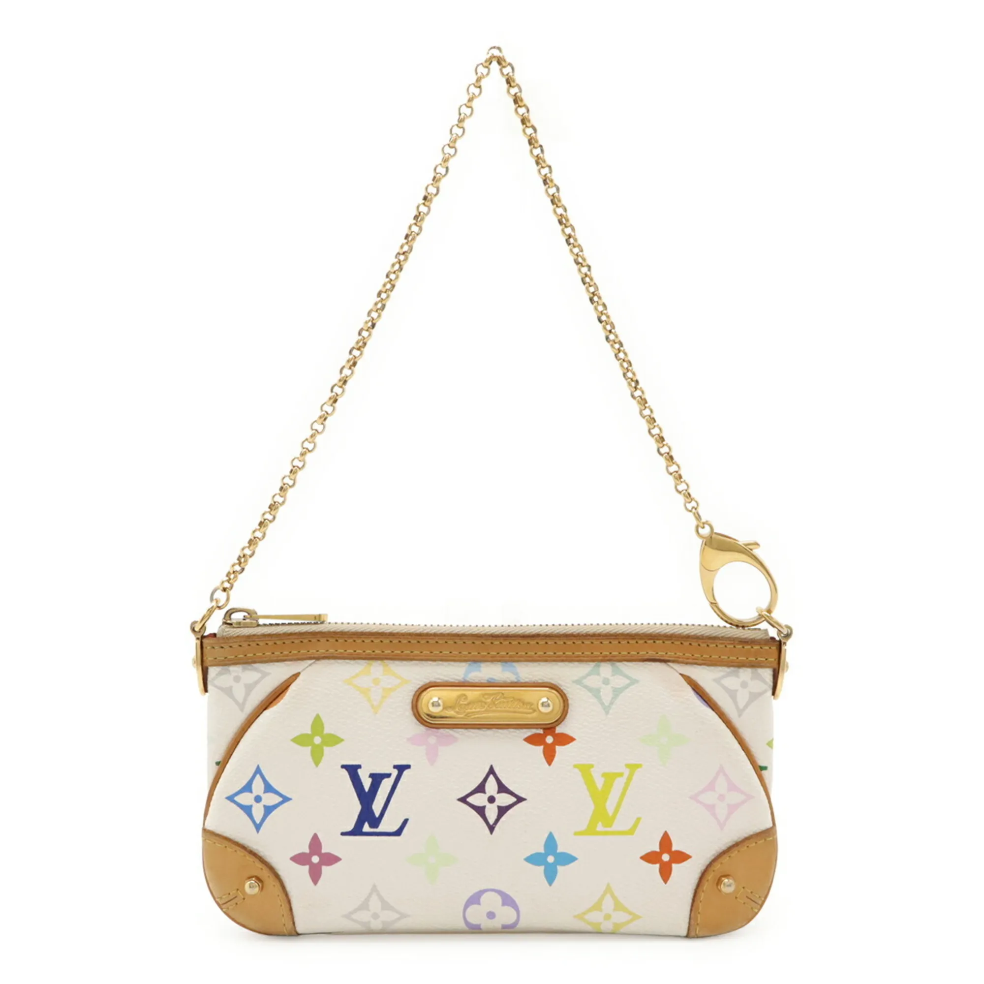 LOUIS VUITTON White Monogram Pouch