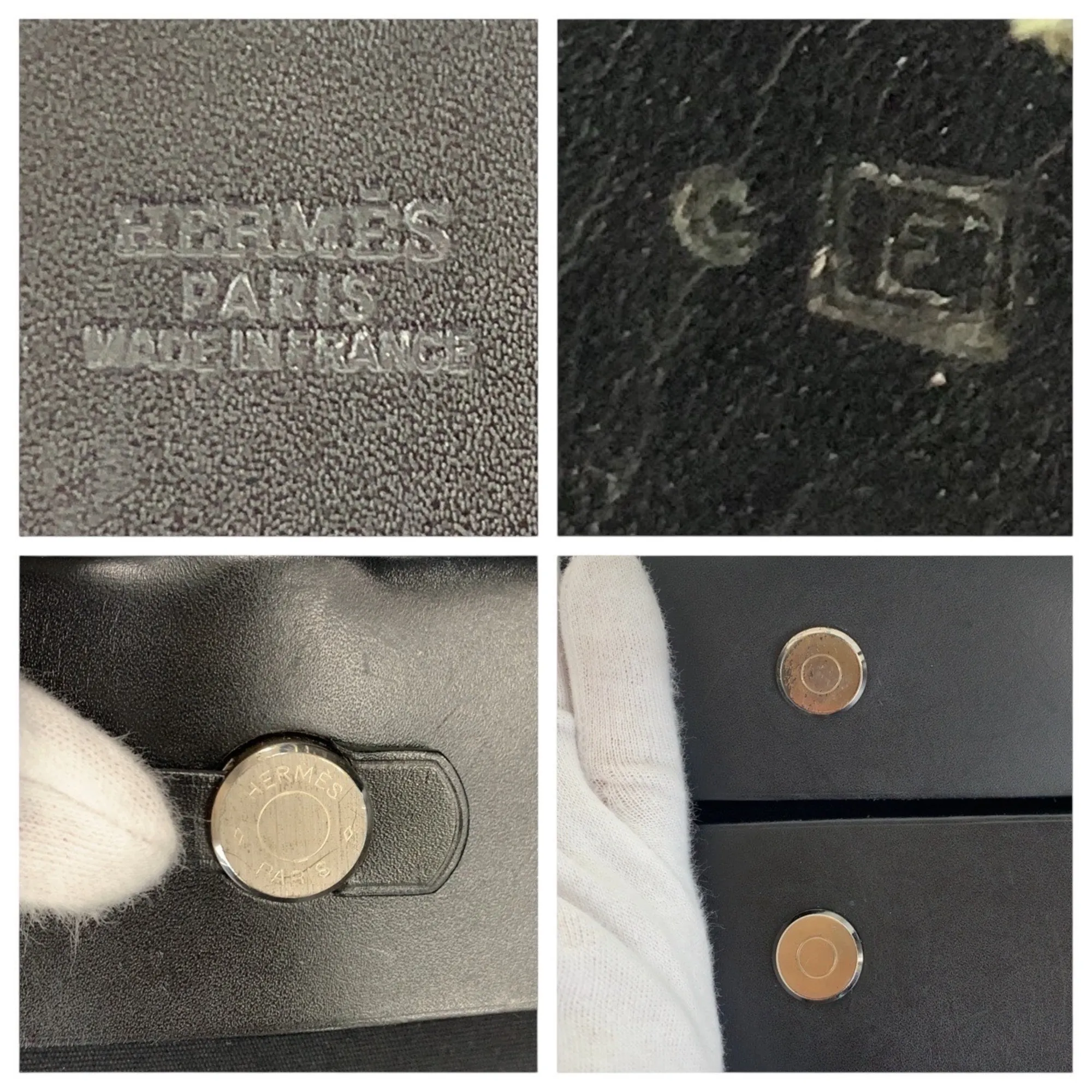 HERMES Black Leather Shoulder Bag