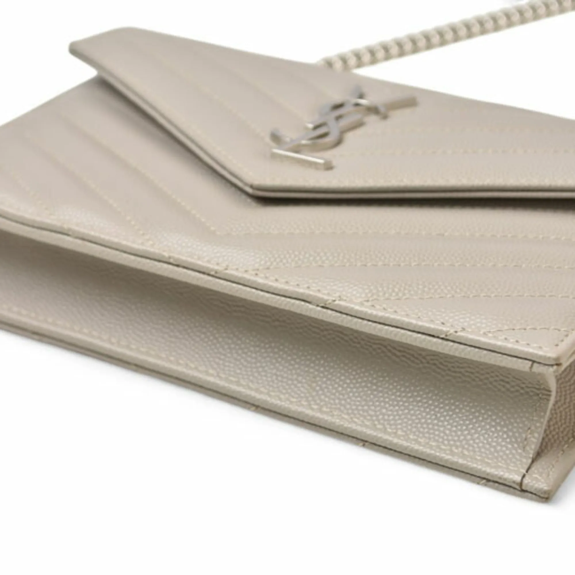 SAINT LAURENT Gray Monogram Wallet