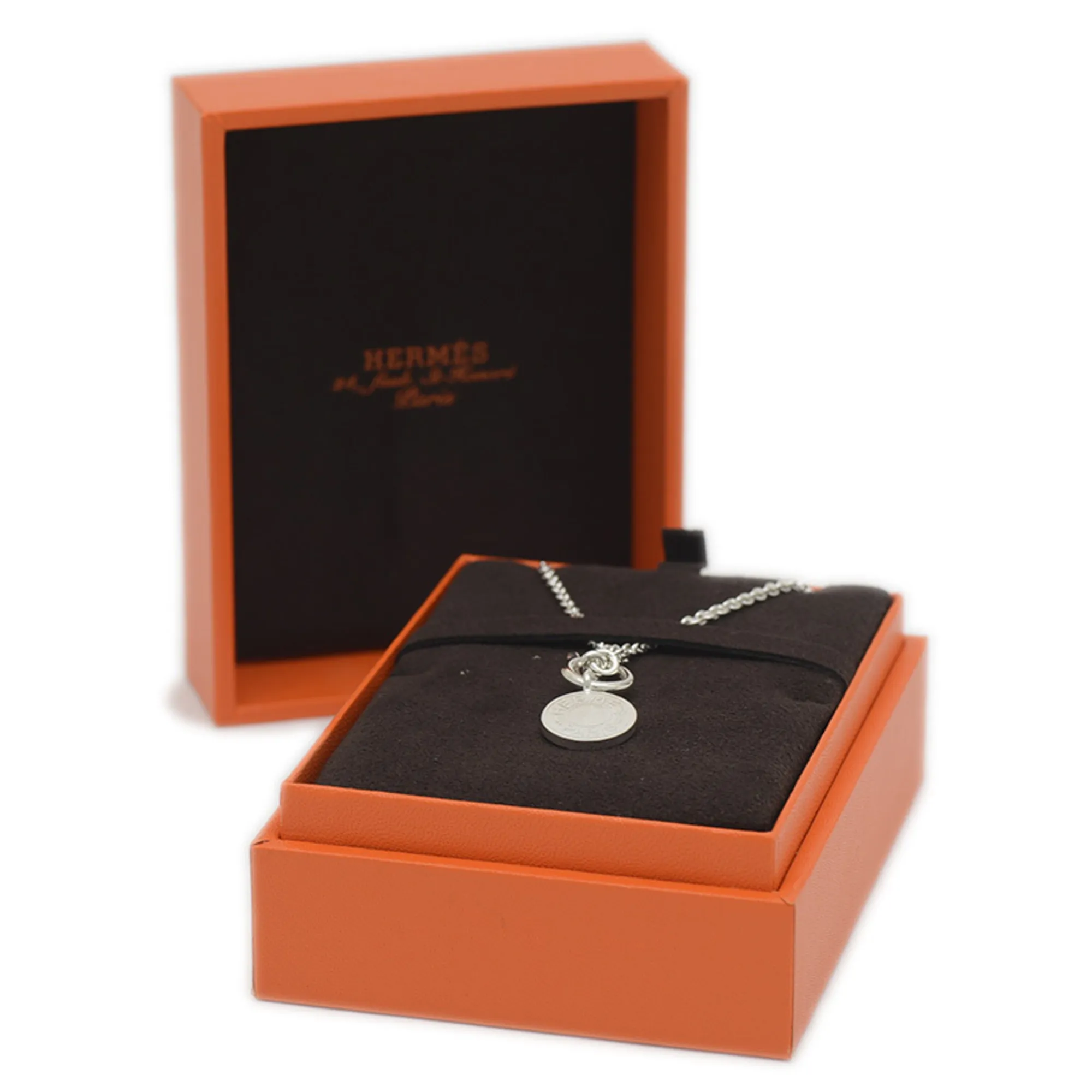 HERMES Silver Necklace