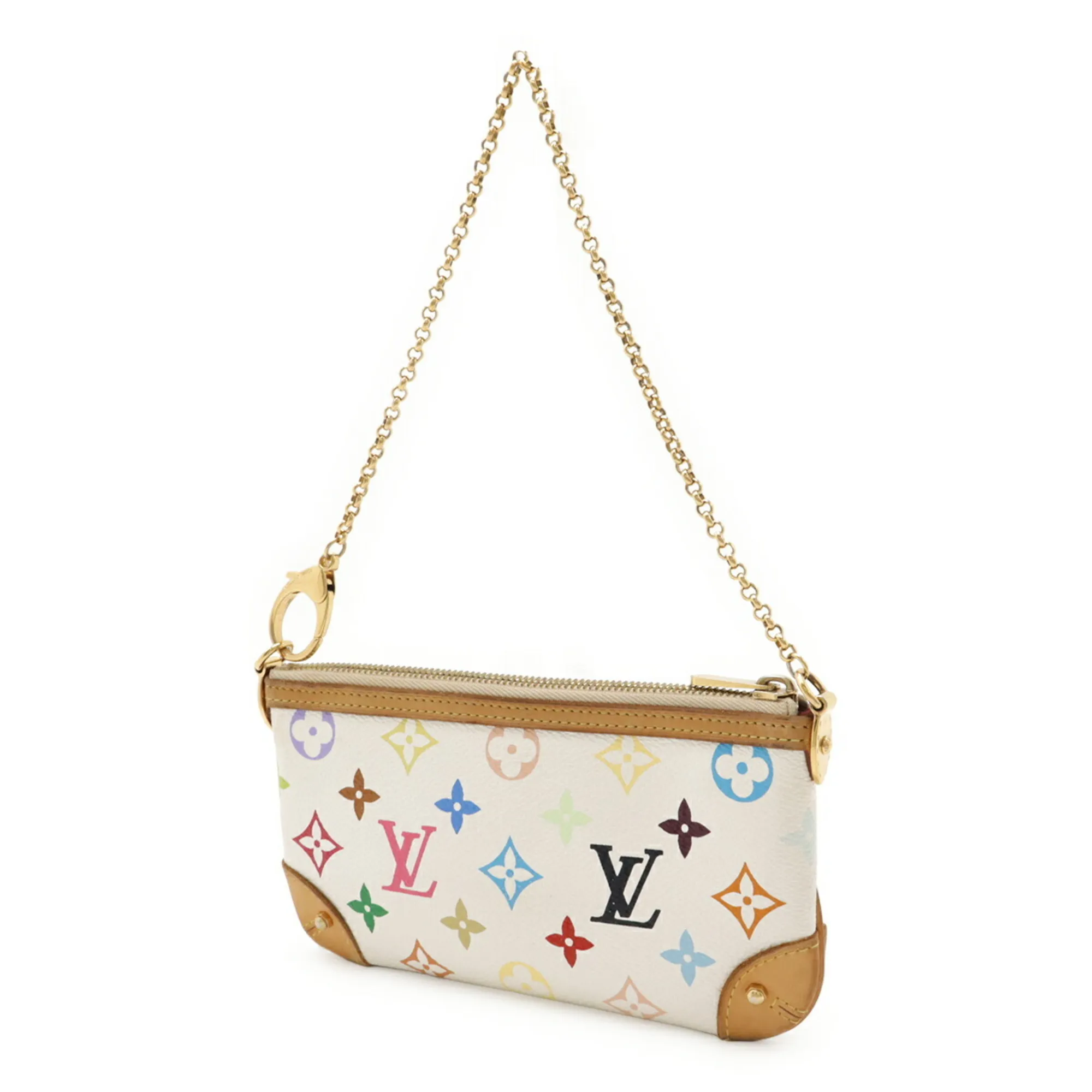 LOUIS VUITTON White Monogram Pouch