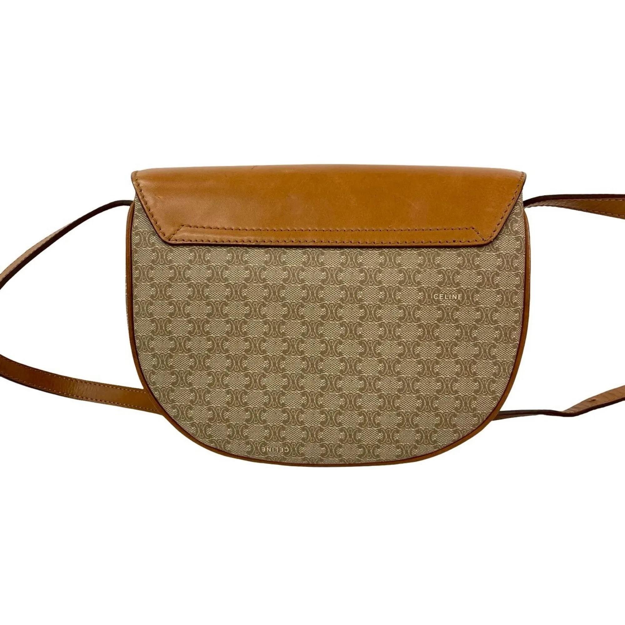 CELINE Brown Leather Shoulder Bag