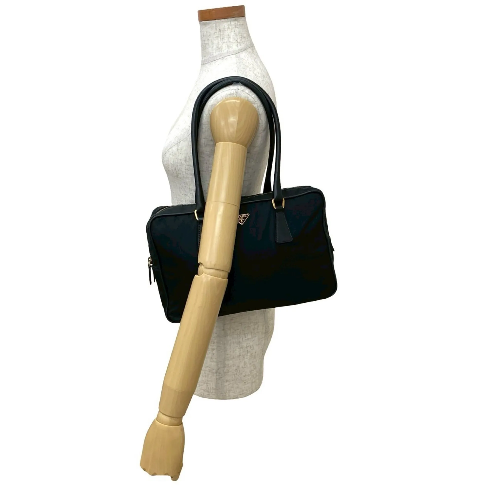 PRADA Black Leather Saffiano Tote Bag