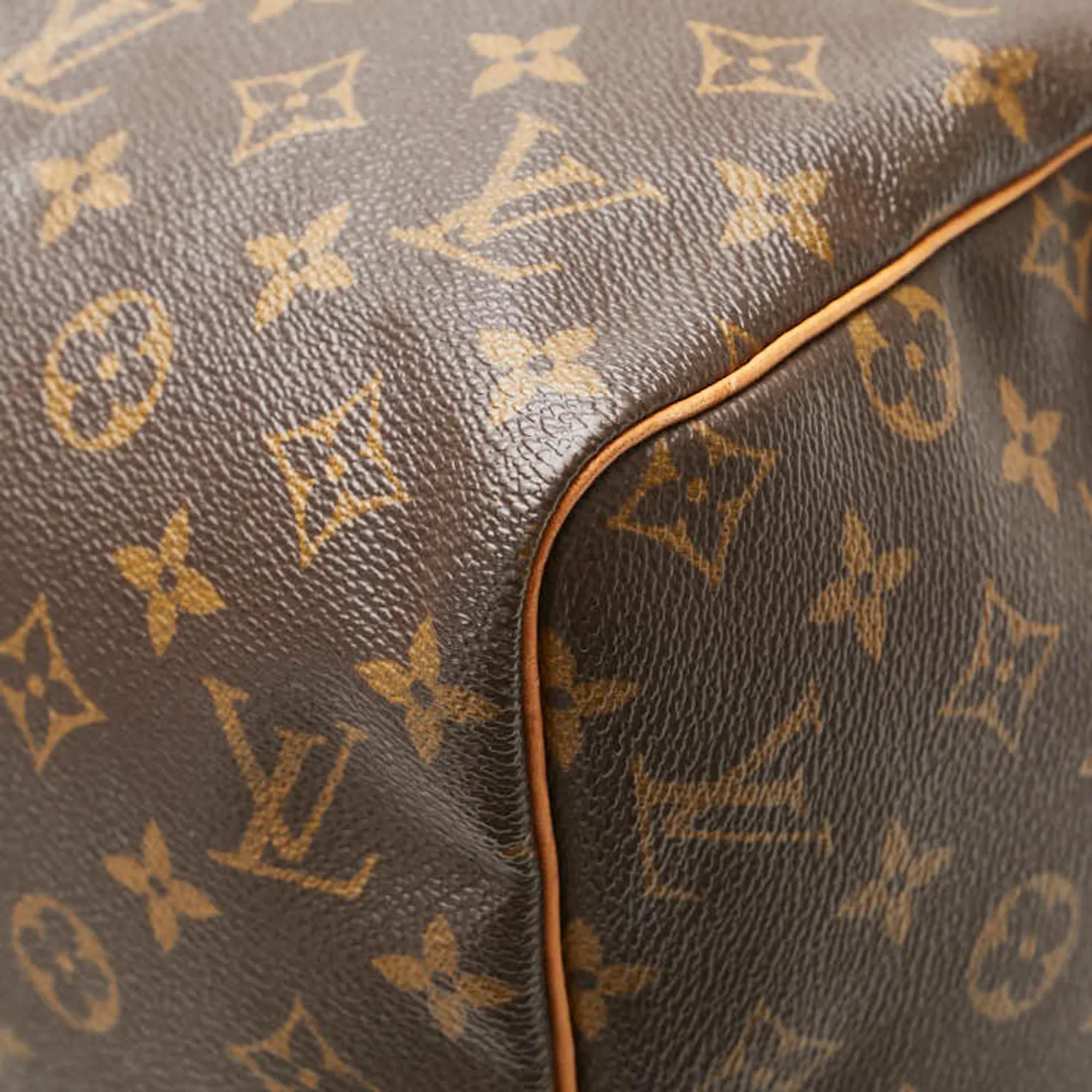 LOUIS VUITTON Brown Monogram Leather Speedy 30 Boston Bag