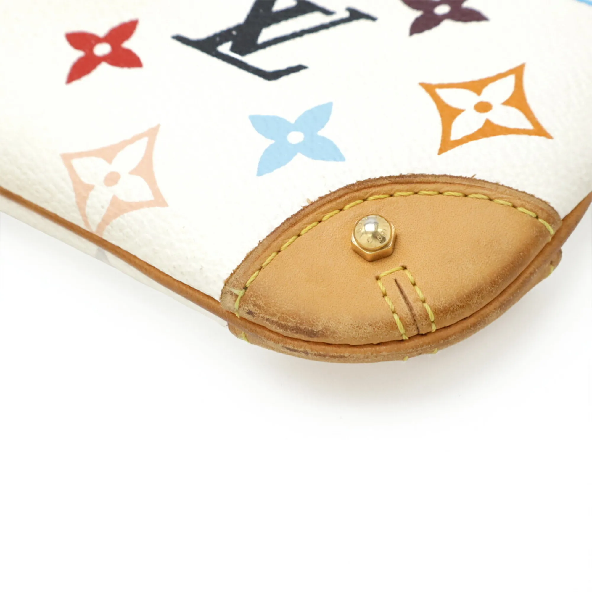 LOUIS VUITTON White Monogram Pouch