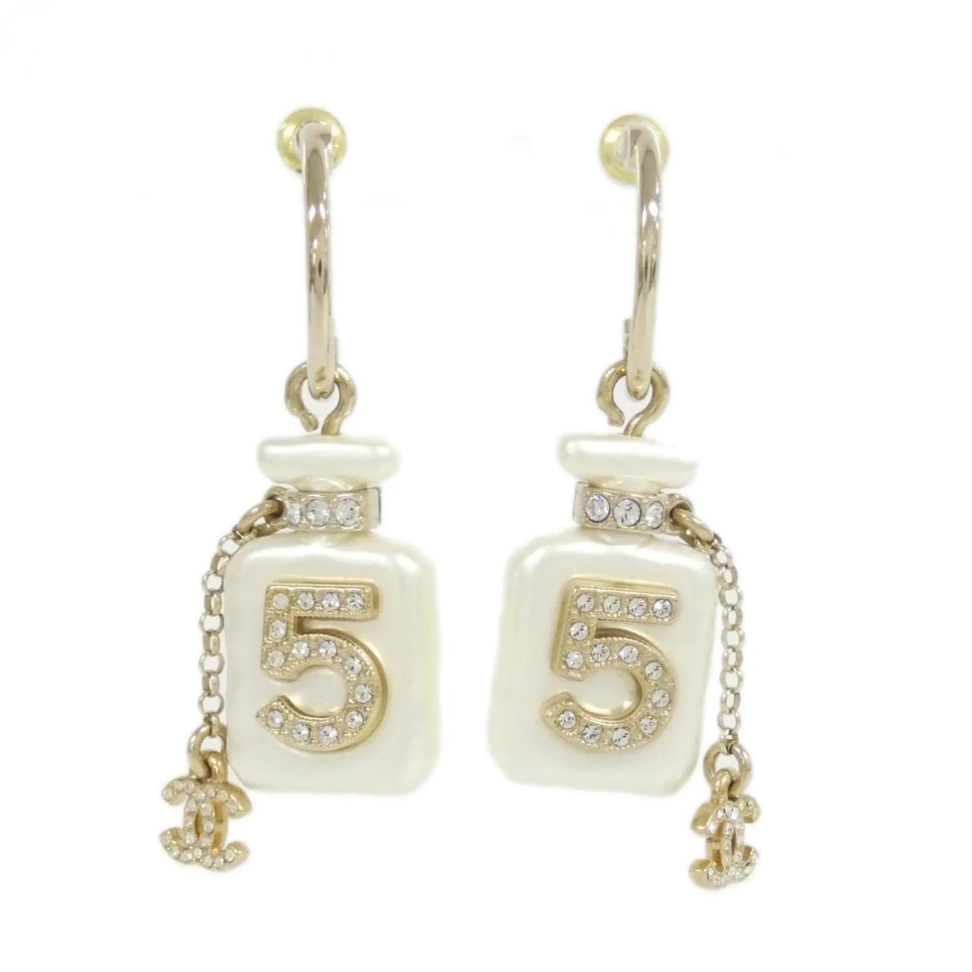 CHANEL White Earrings