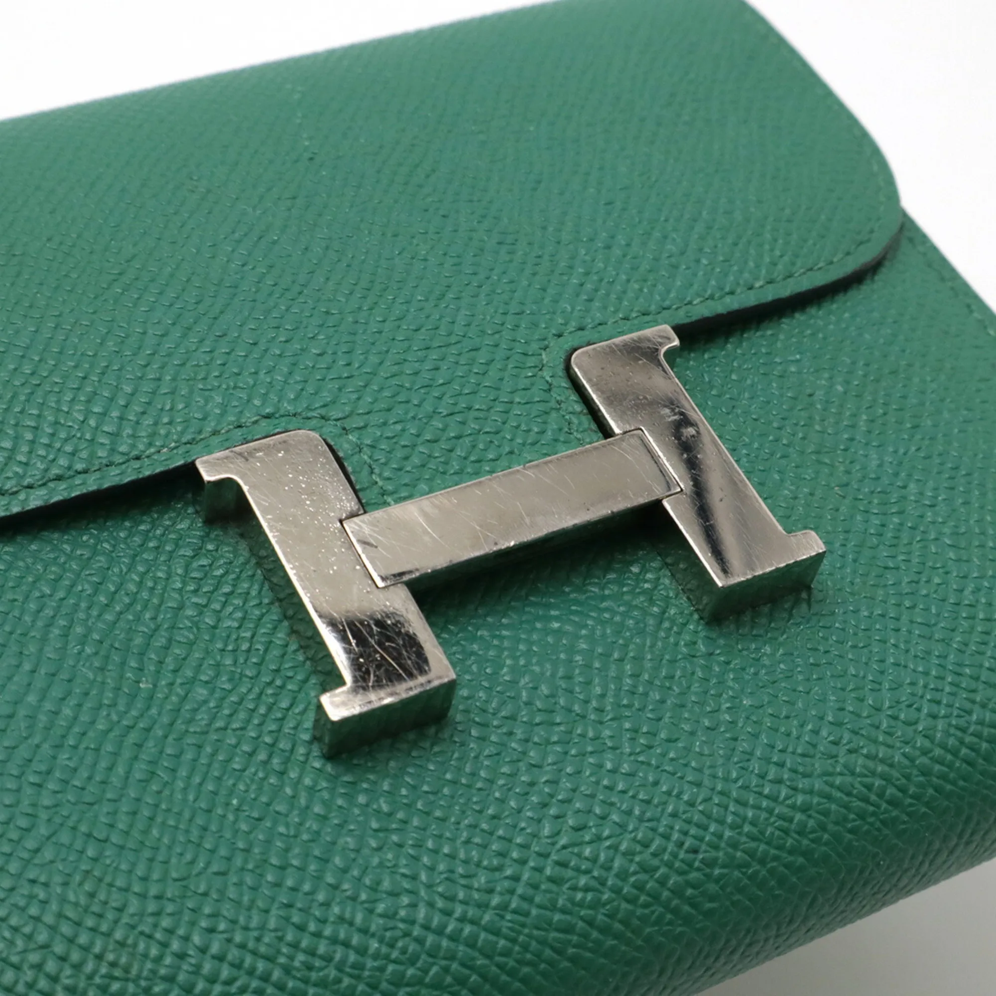 HERMES Green Leather Wallet
