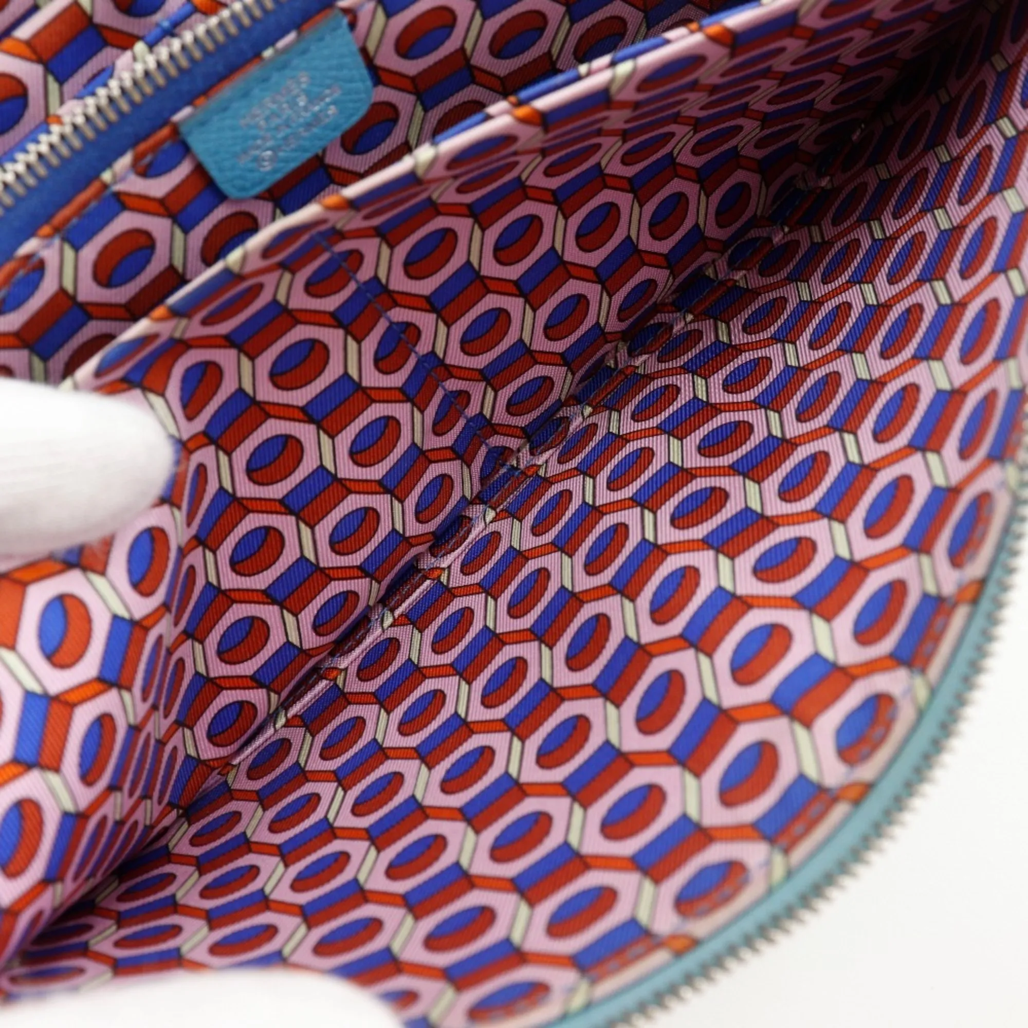 HERMES Blue Leather Wallet