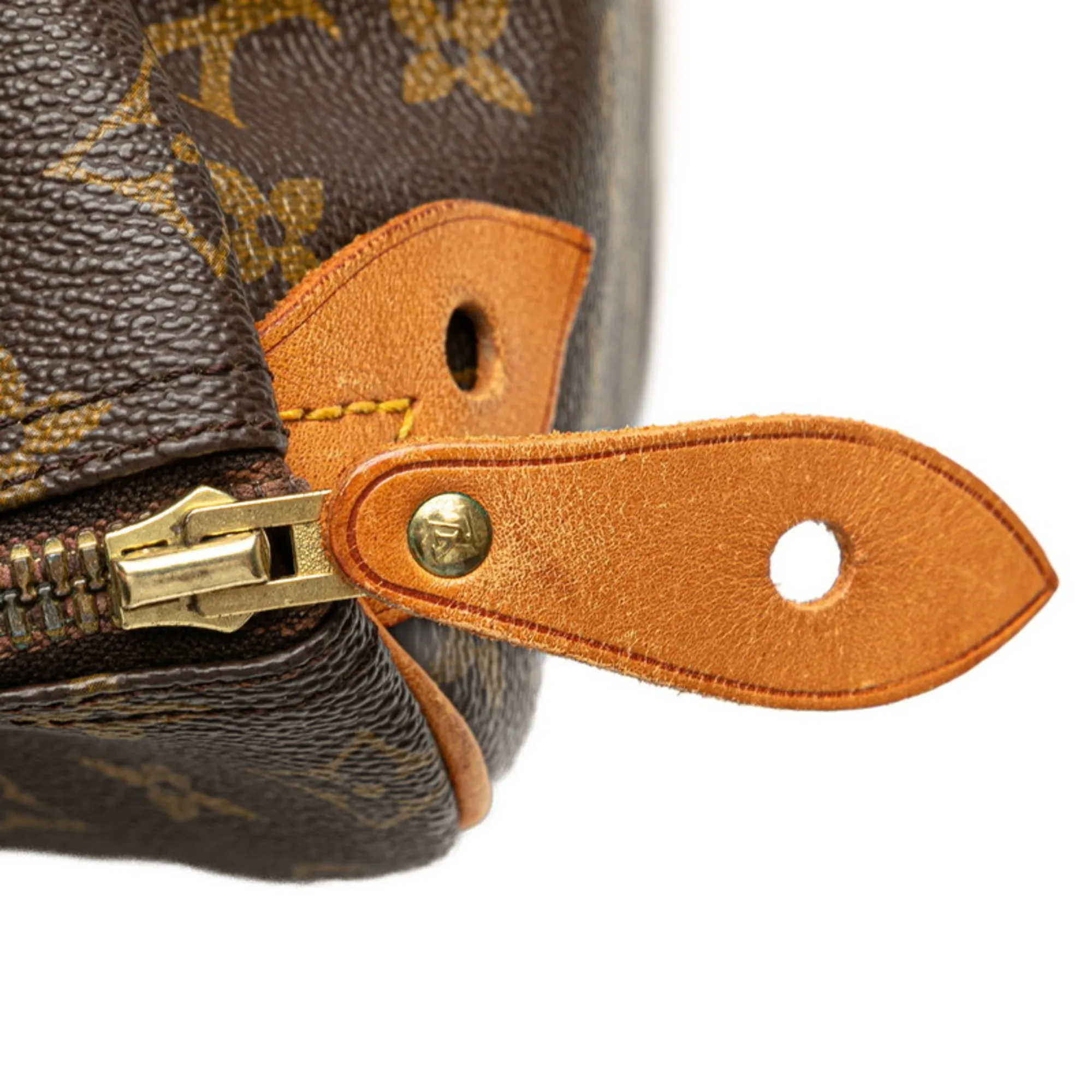 LOUIS VUITTON Brown Monogram Leather Speedy 40 Boston Bag