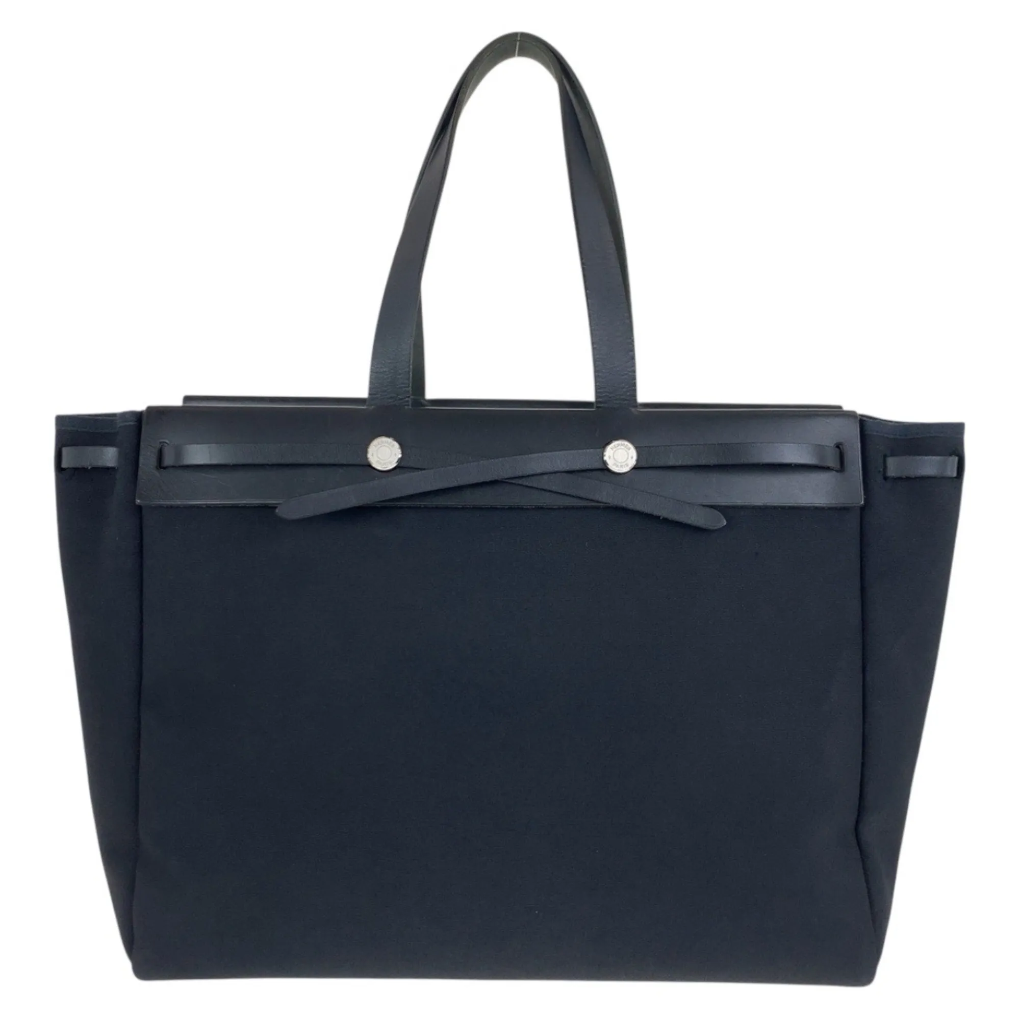 HERMES Black Leather Shoulder Bag