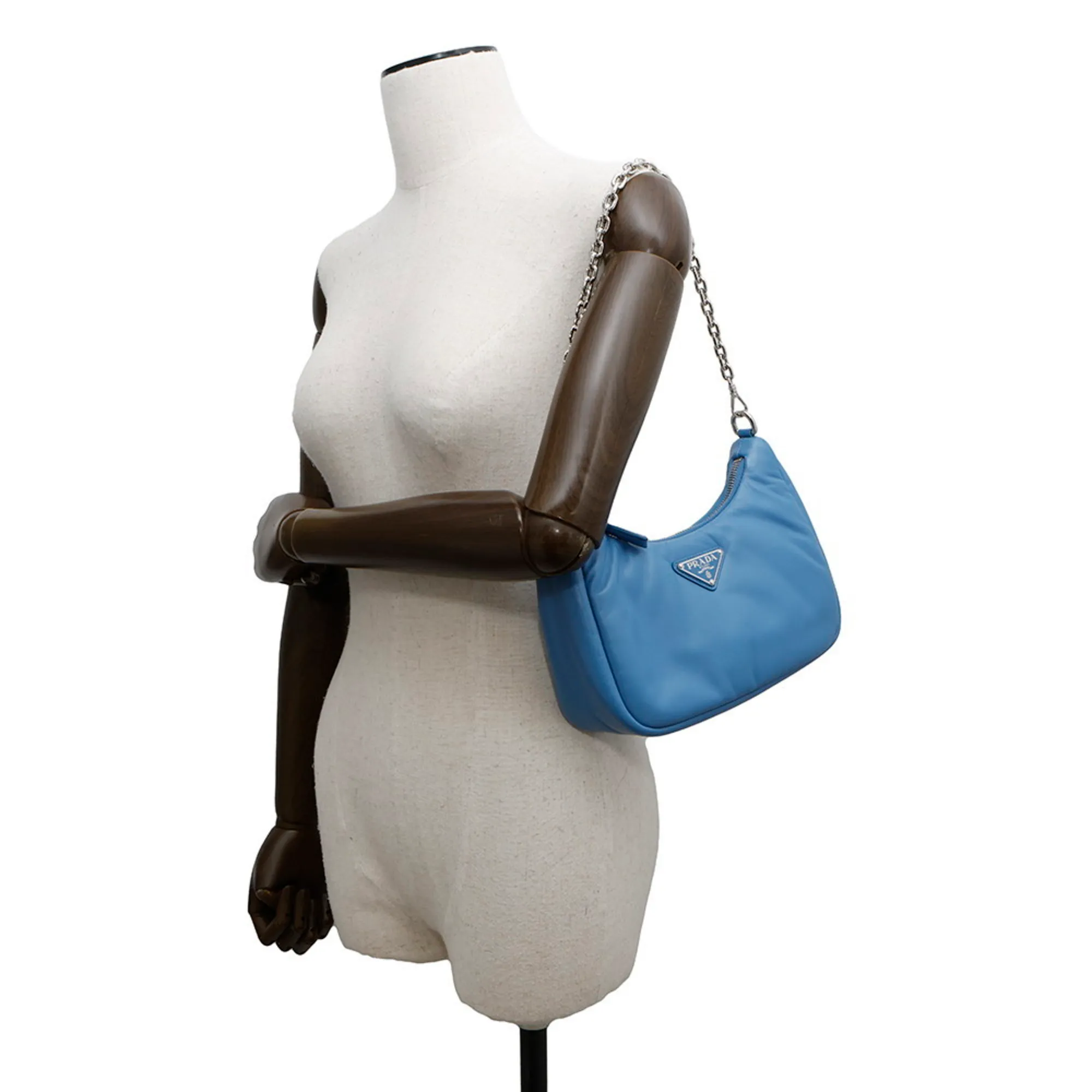 PRADA Blue Leather Shoulder Bag