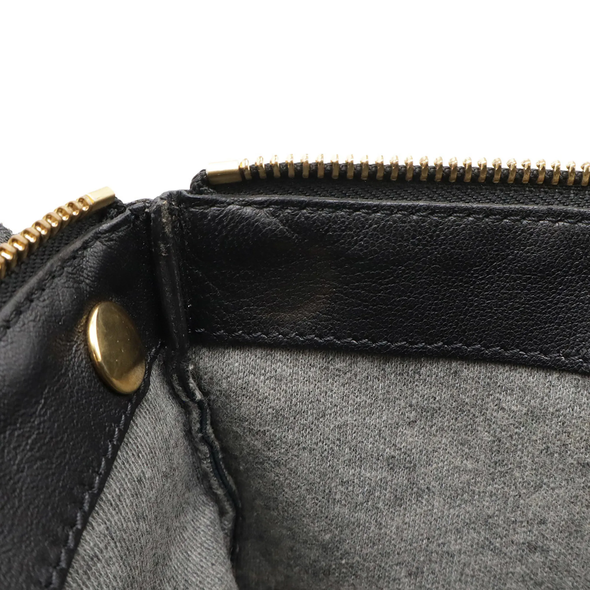 CELINE Black Leather Shoulder Bag