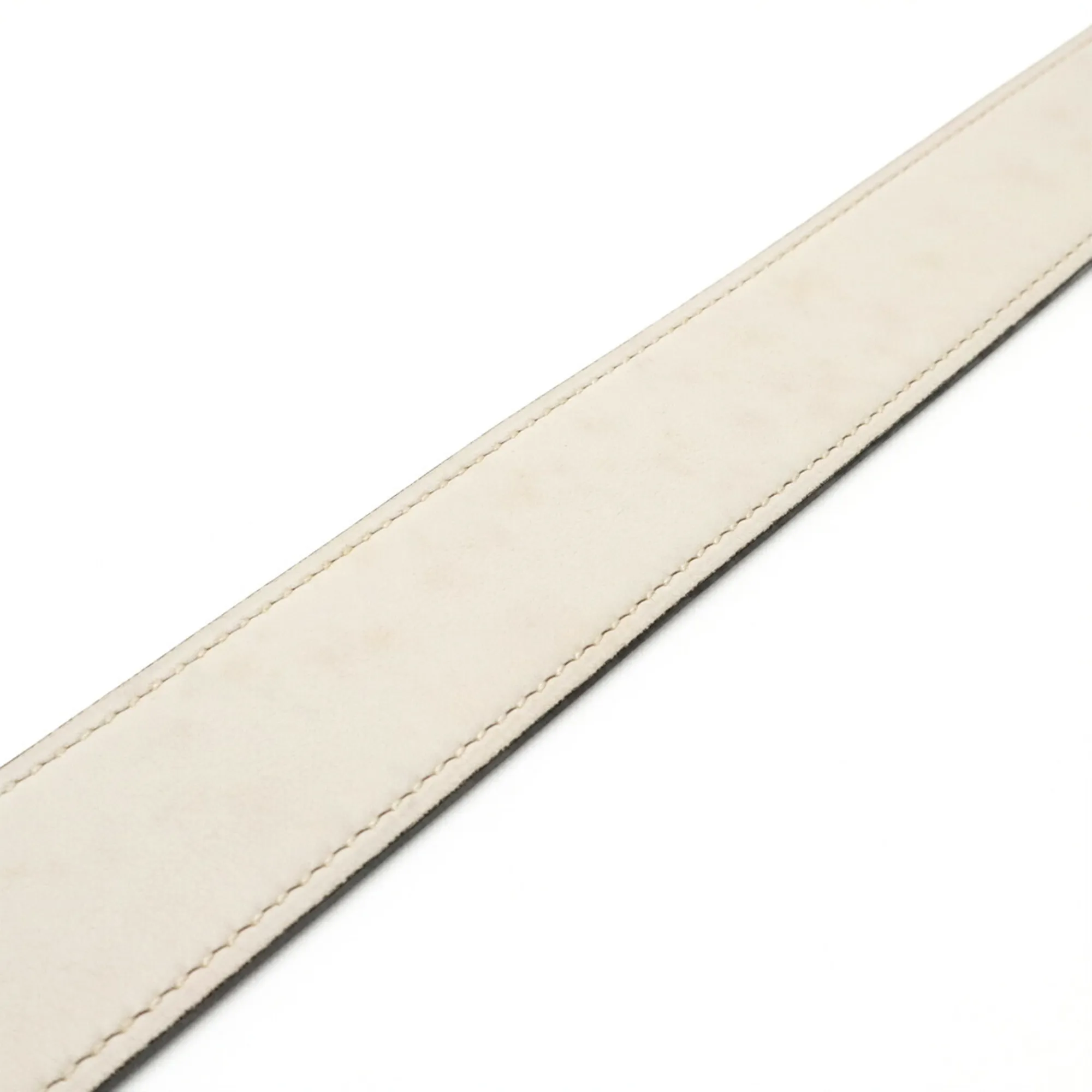 HERMES White Leather Belt