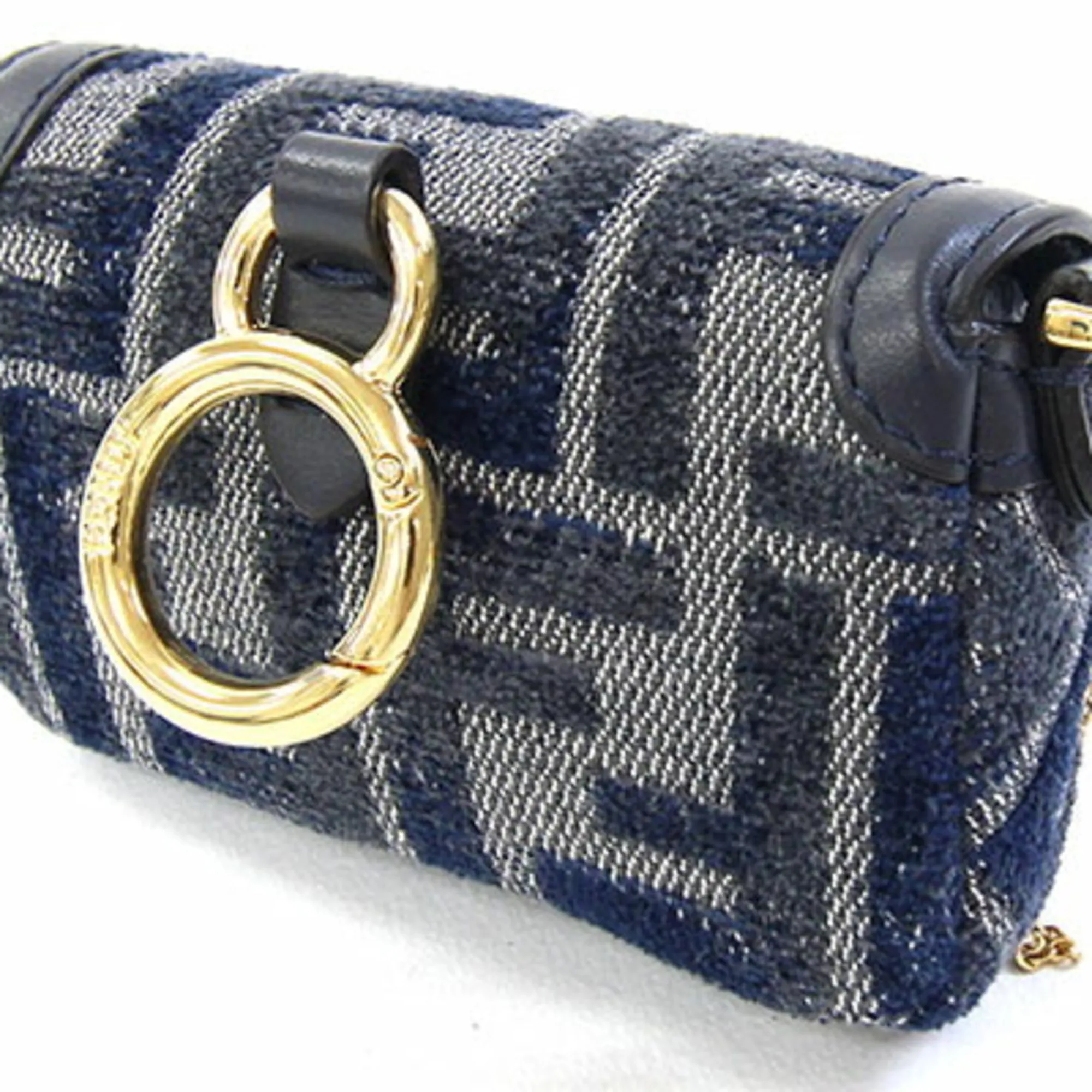 FENDI Blue Leather Shoulder Bag