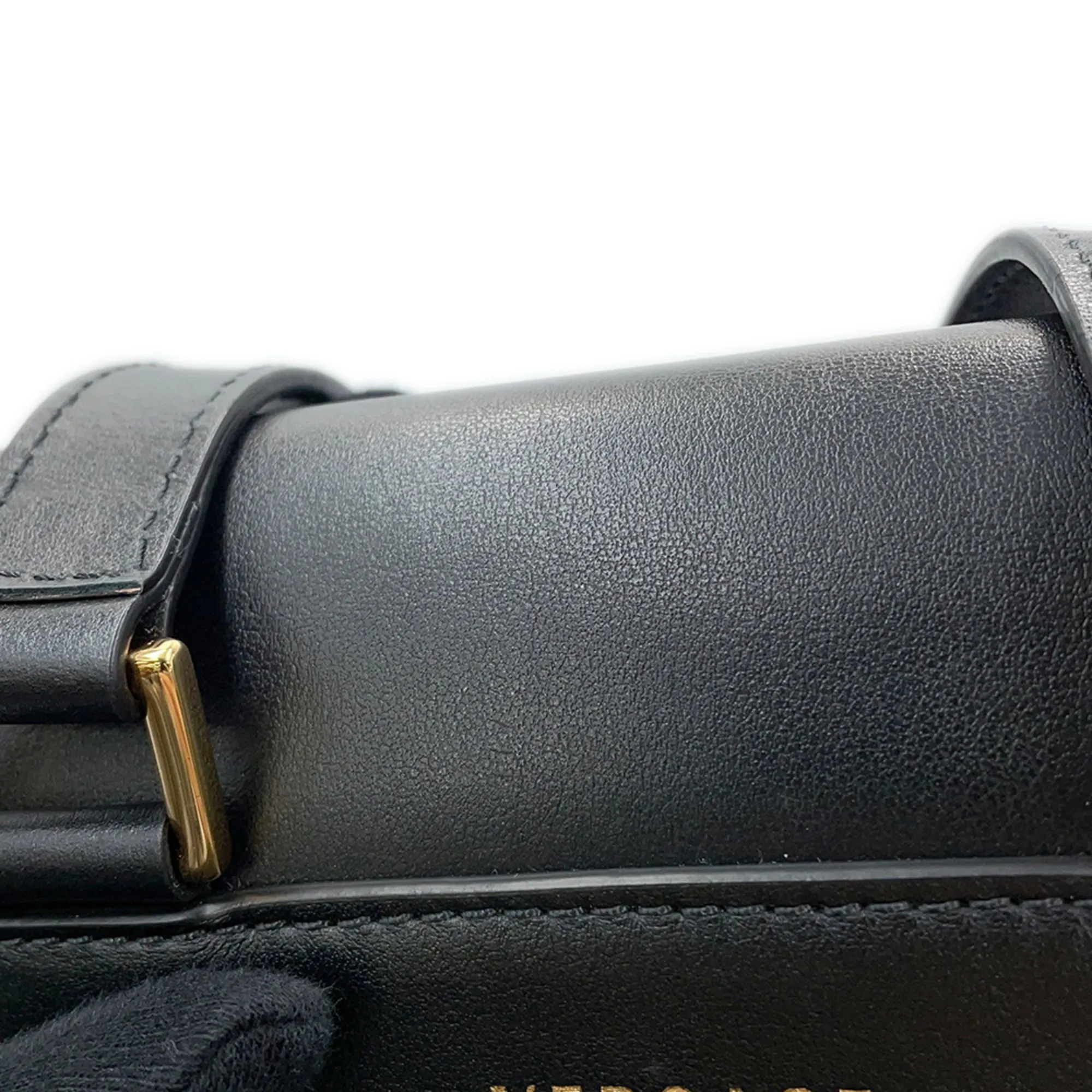 VERSACE Black Leather Shoulder Bag