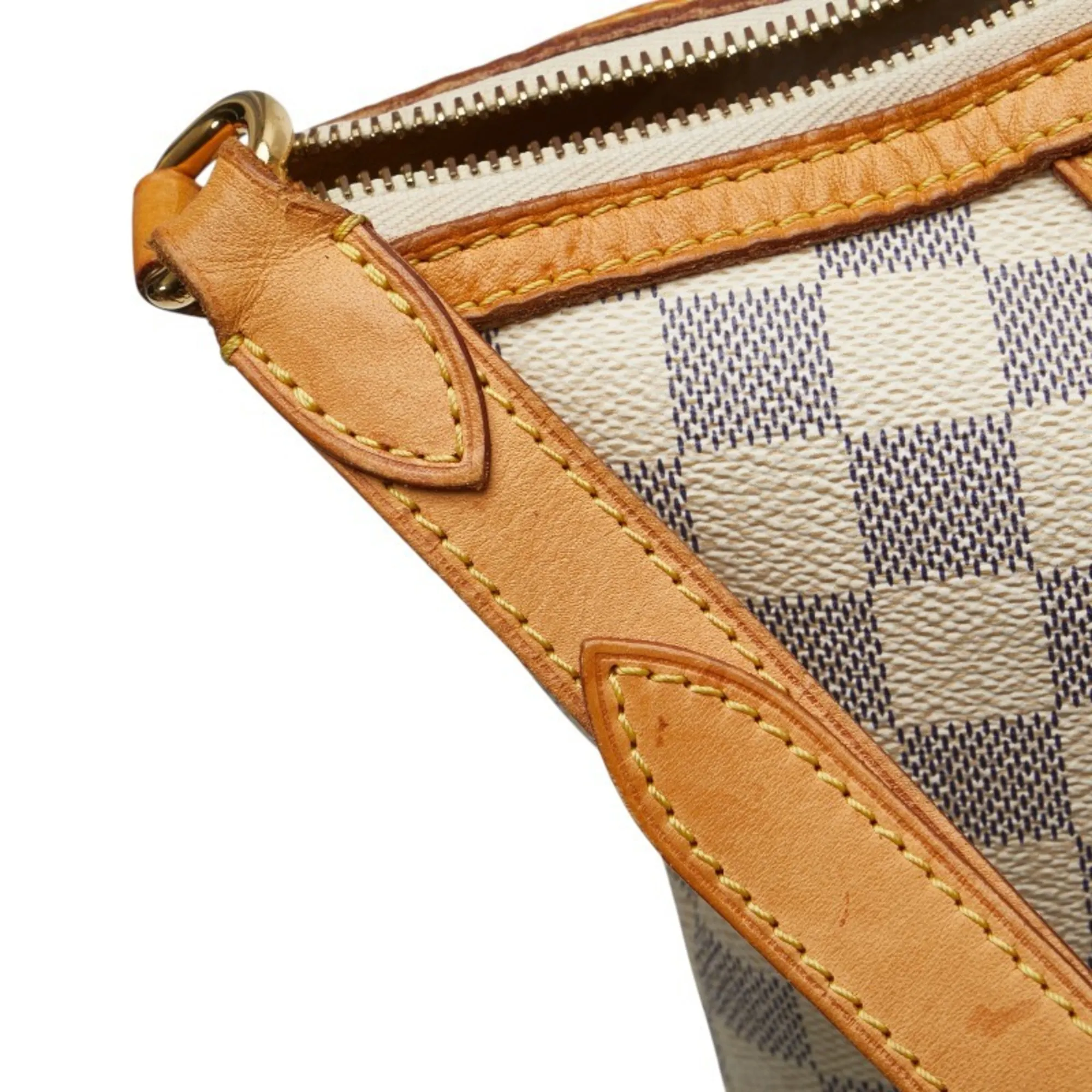 LOUIS VUITTON White Damier Leather Shoulder Bag