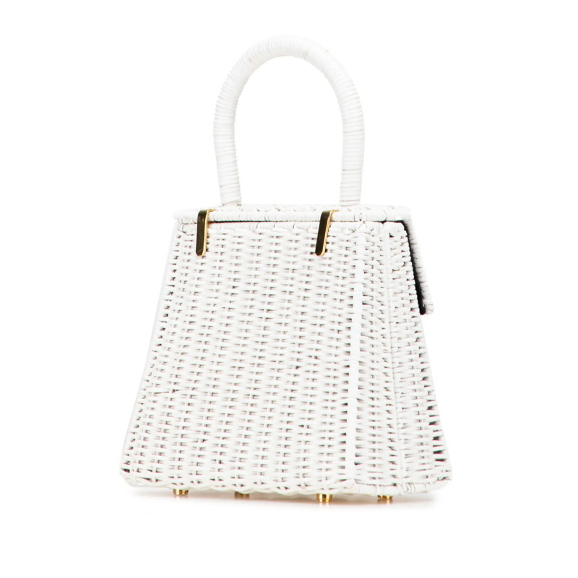 SALVATORE FERRAGAMO White Straw Bag