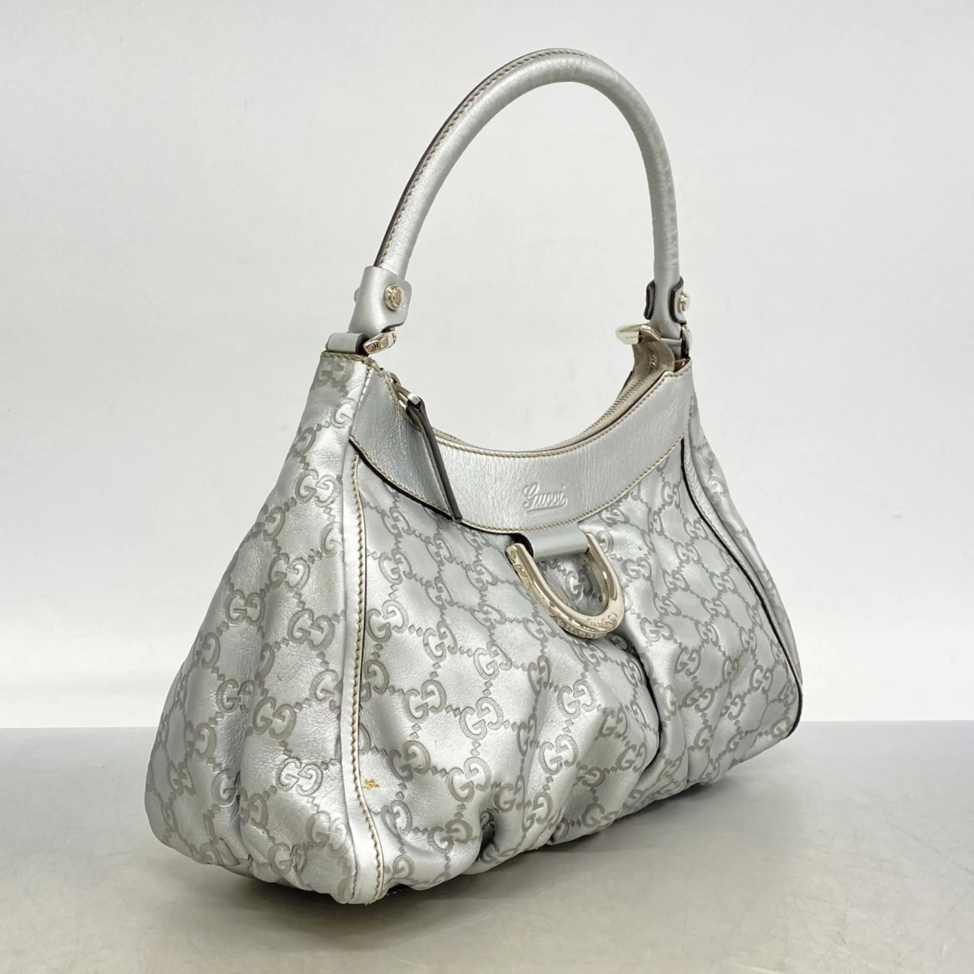 GUCCI Silver Leather Bag