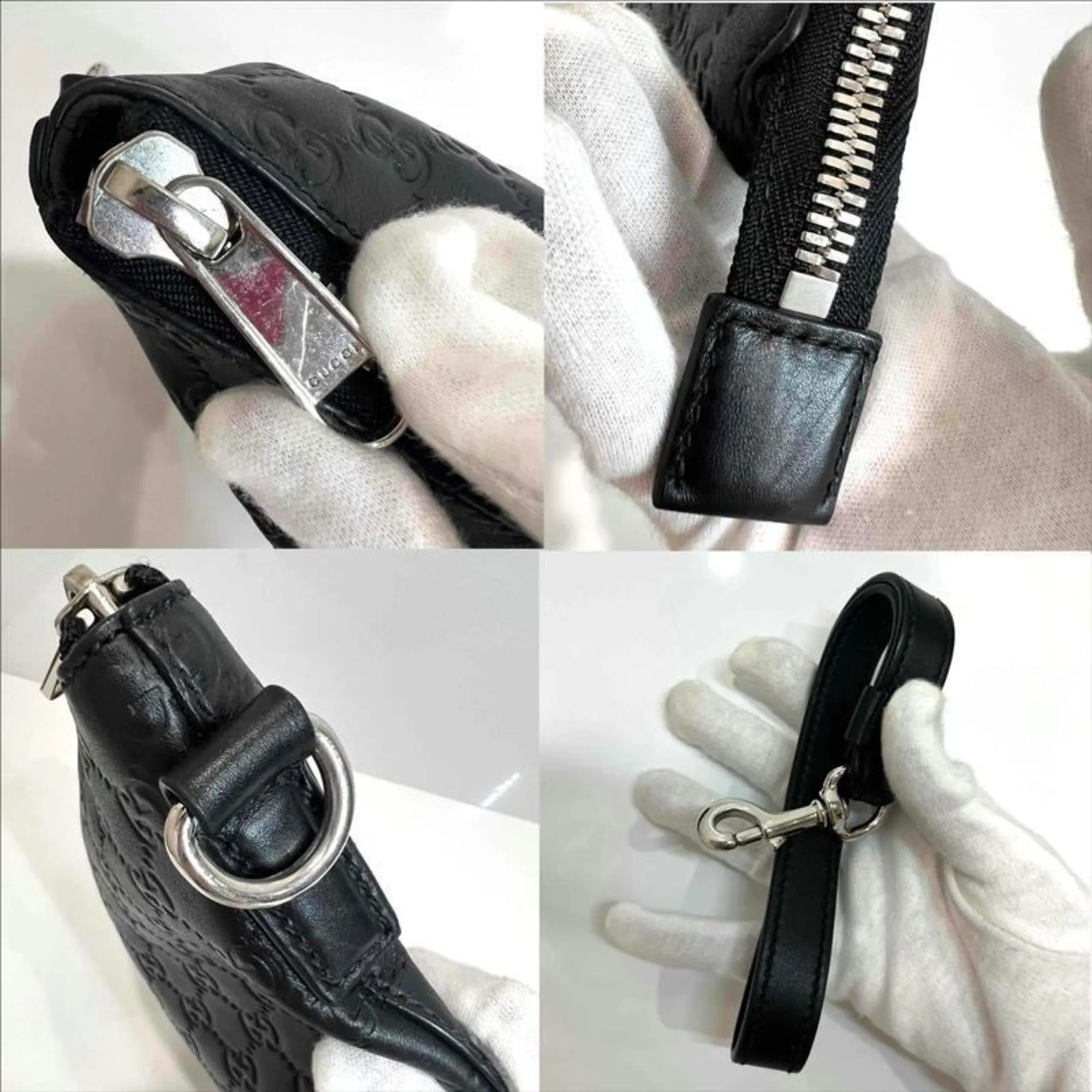 GUCCI Black Leather Clutch Bag