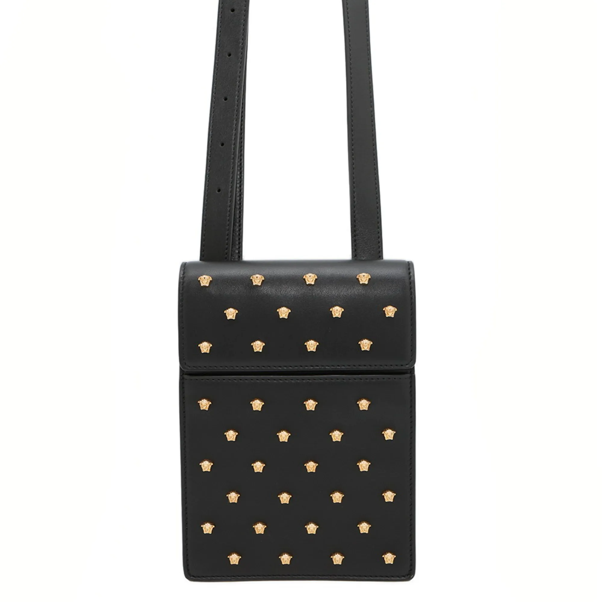 VERSACE Black Leather Shoulder Bag