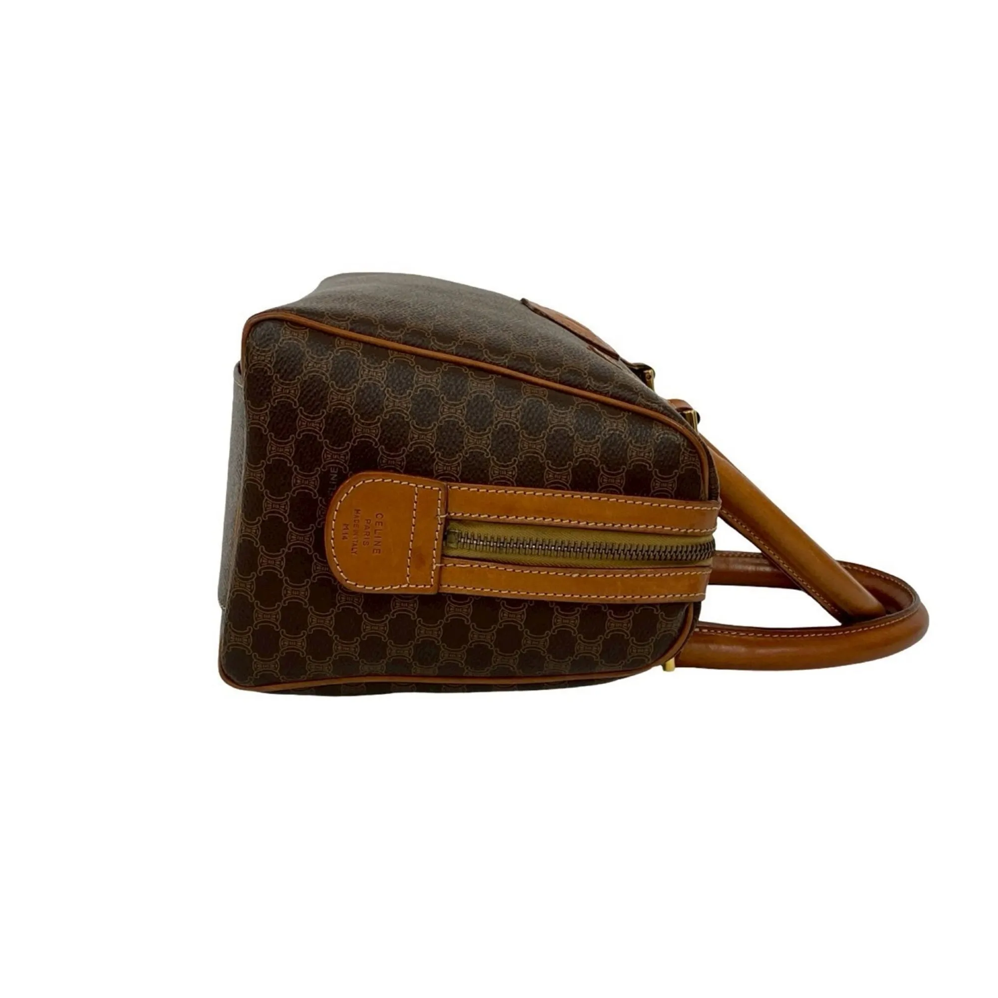 CELINE Brown Leather Boston Bag