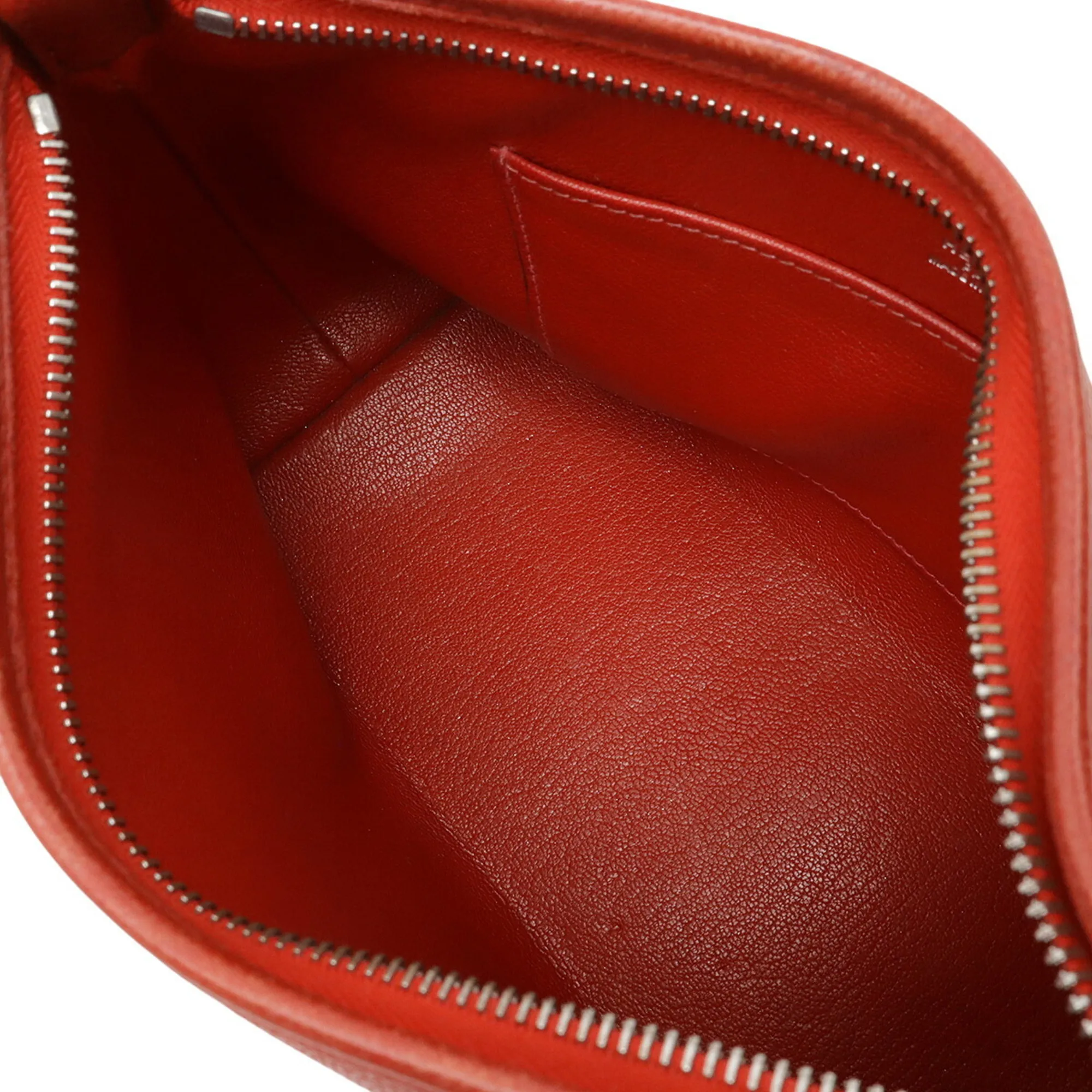 HERMES Red Leather Shoulder Bag