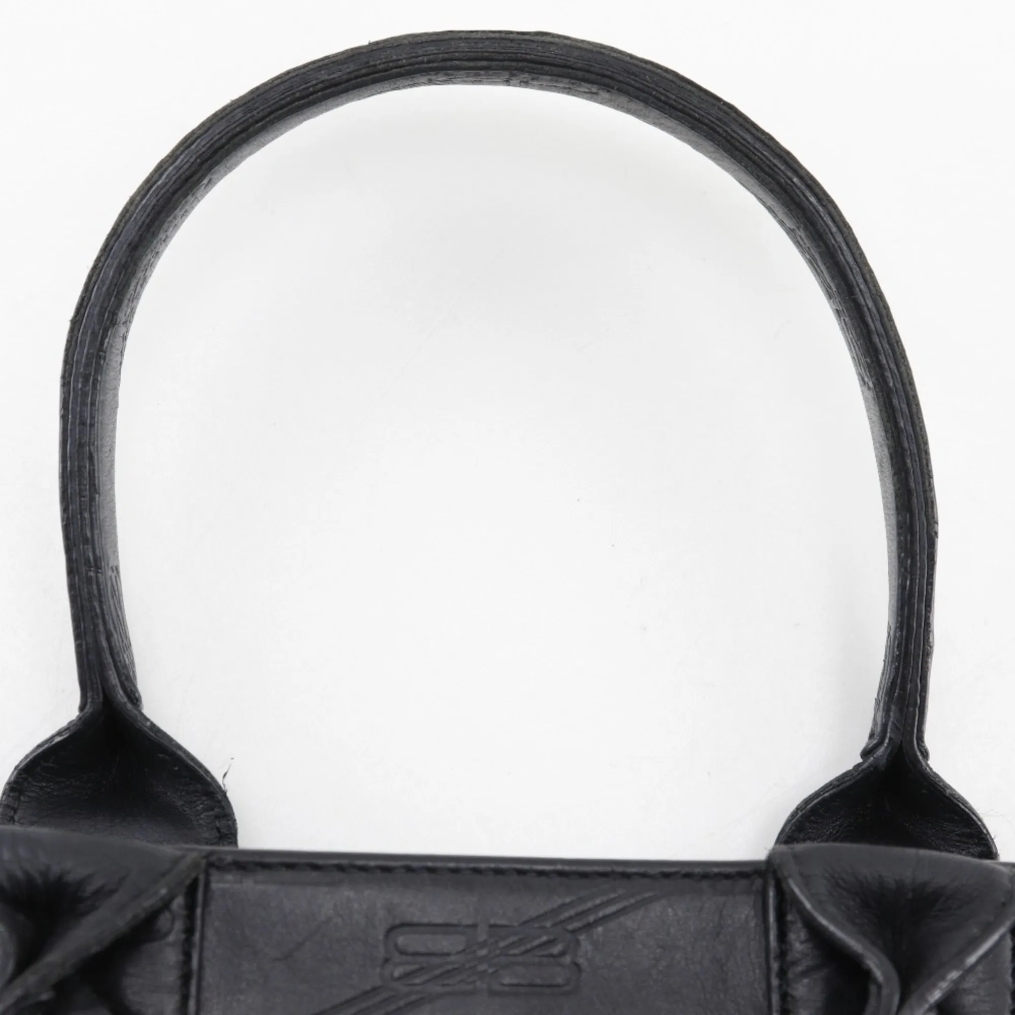 BALENCIAGA Black Monogram Leather Bag