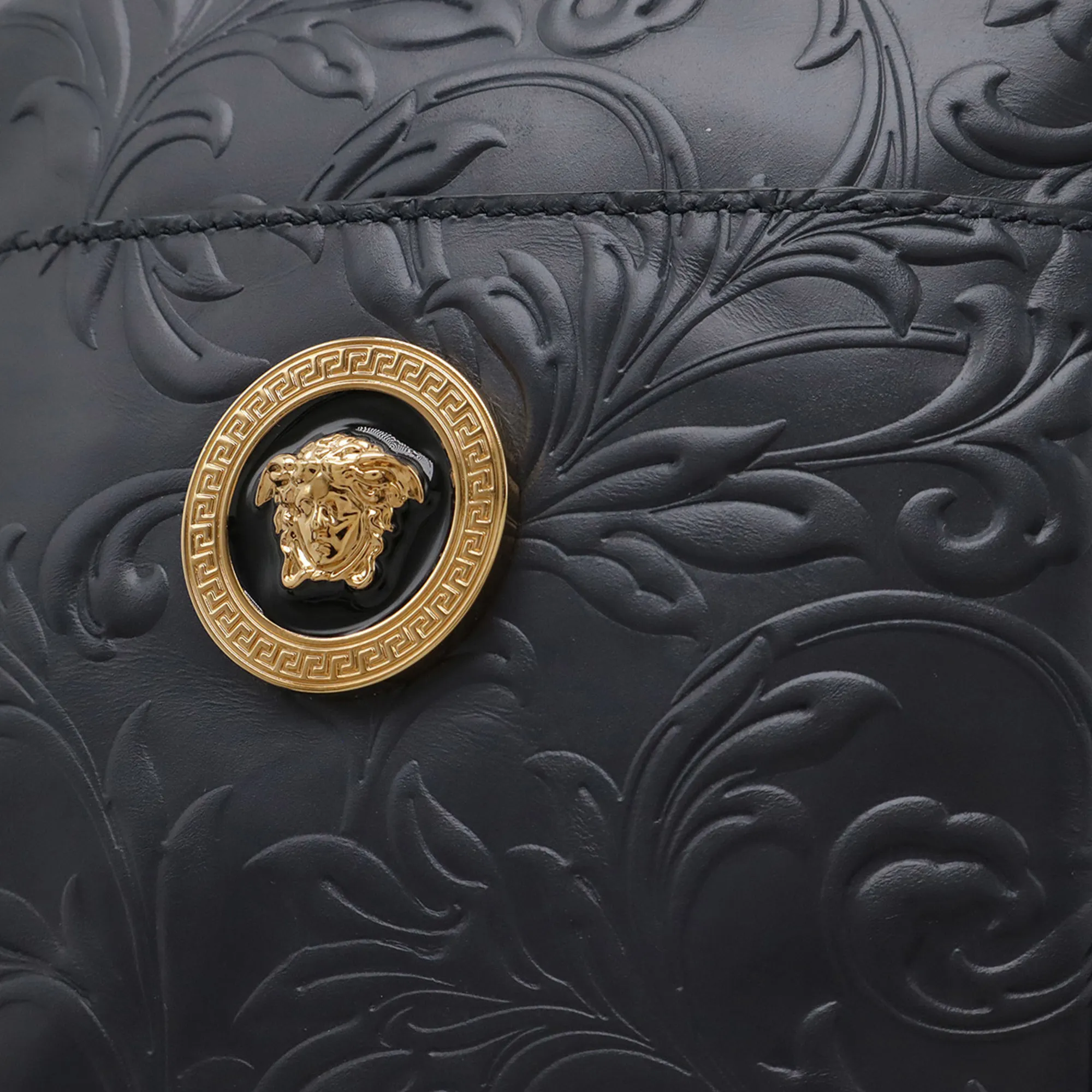 VERSACE Blue Leather Shoulder Bag