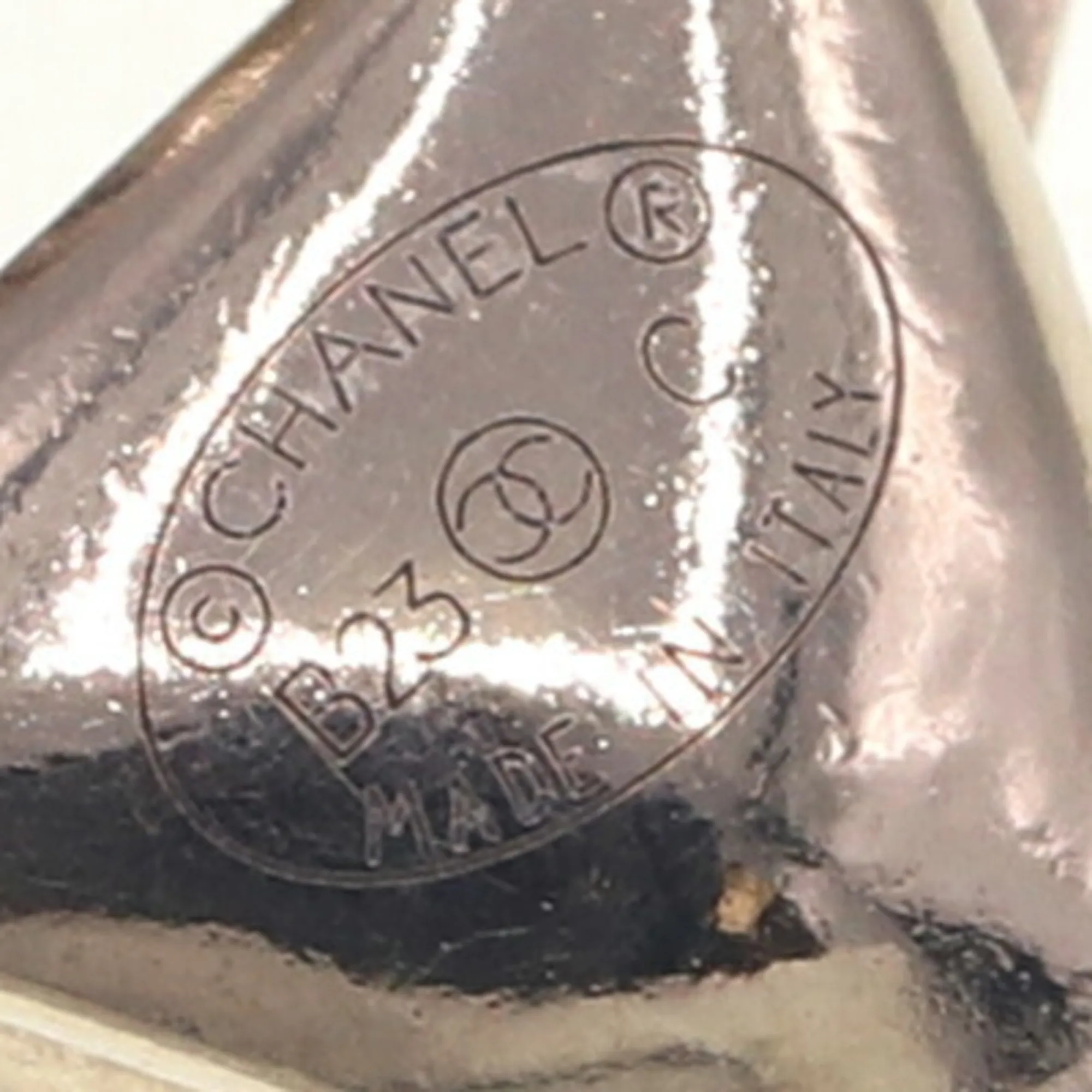 CHANEL Pink Logo Necklace