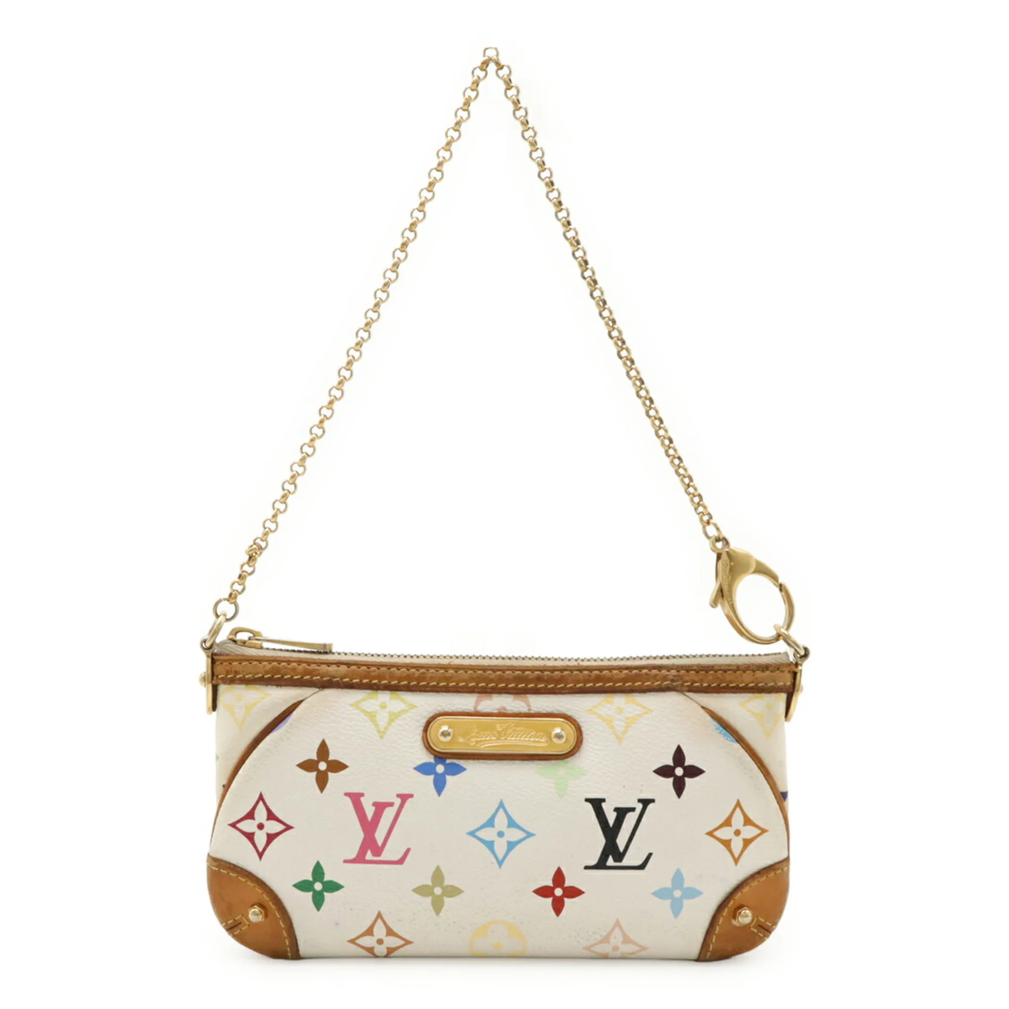LOUIS VUITTON White Monogram Pouch