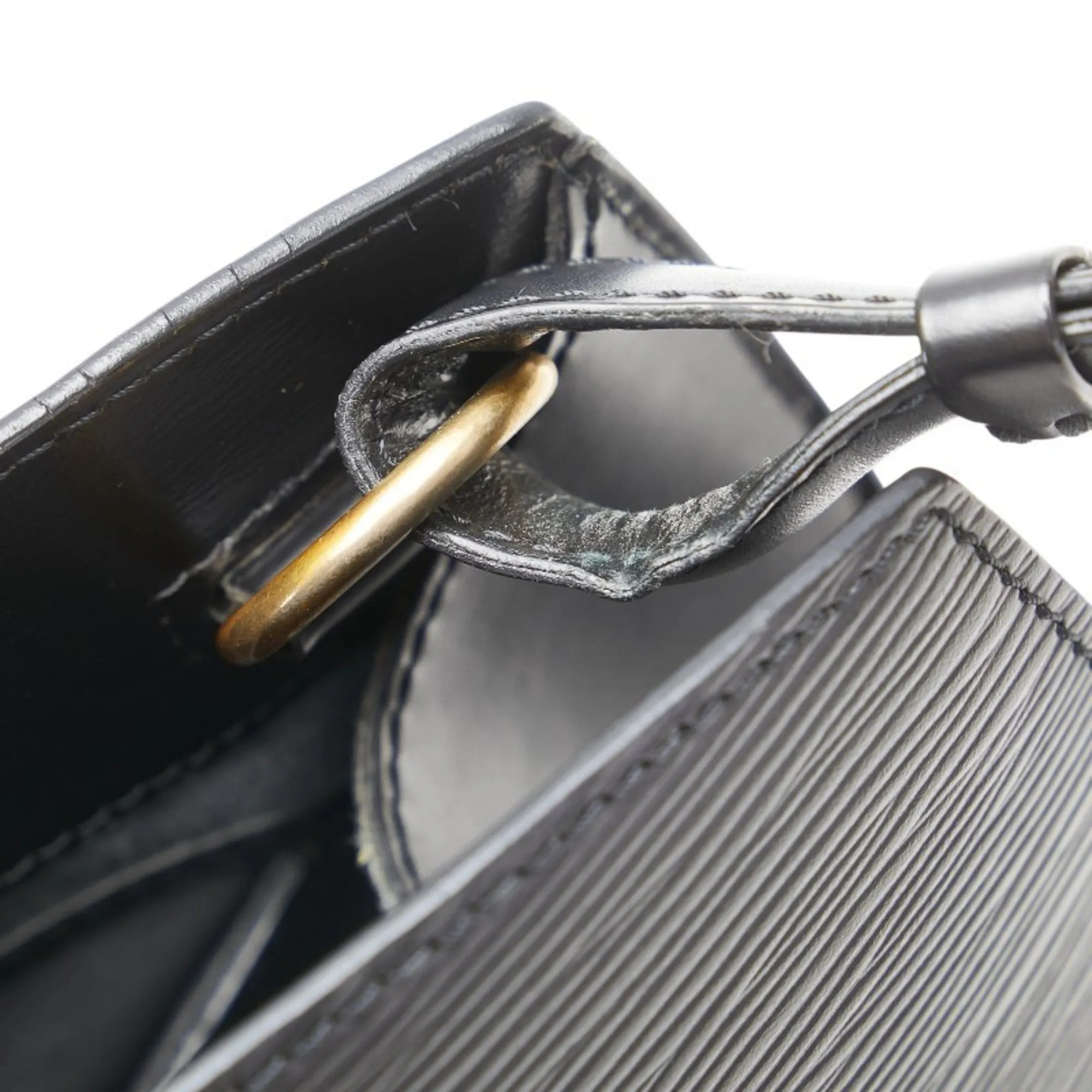 LOUIS VUITTON Black Leather Shoulder Bag