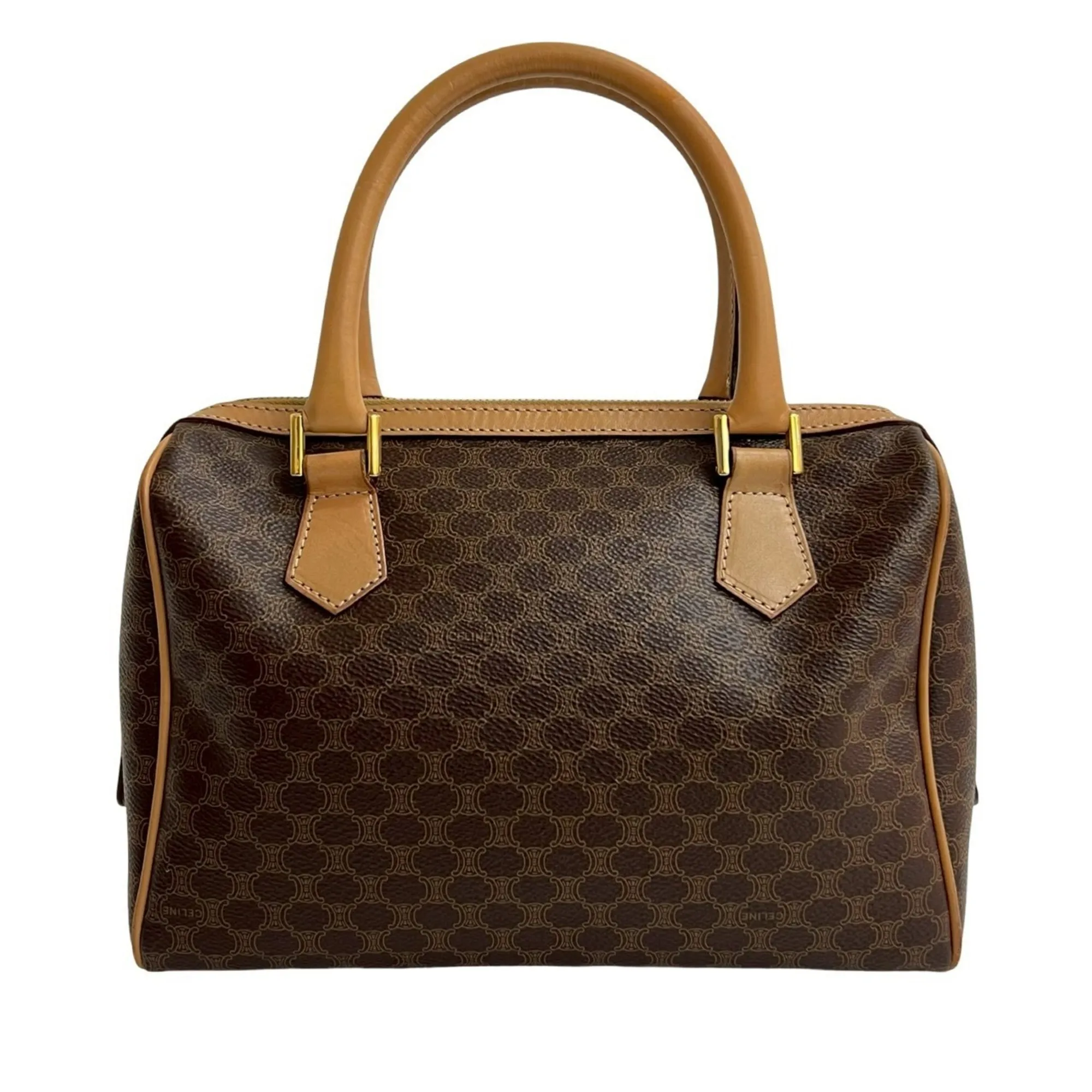 CELINE Brown Leather Boston Bag