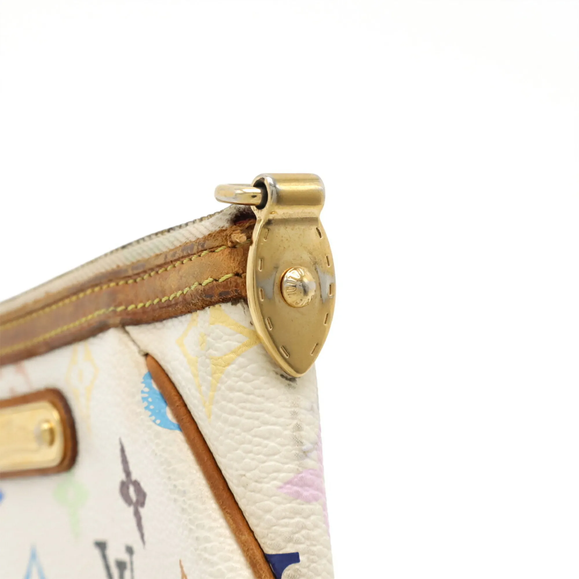 LOUIS VUITTON White Monogram Pouch