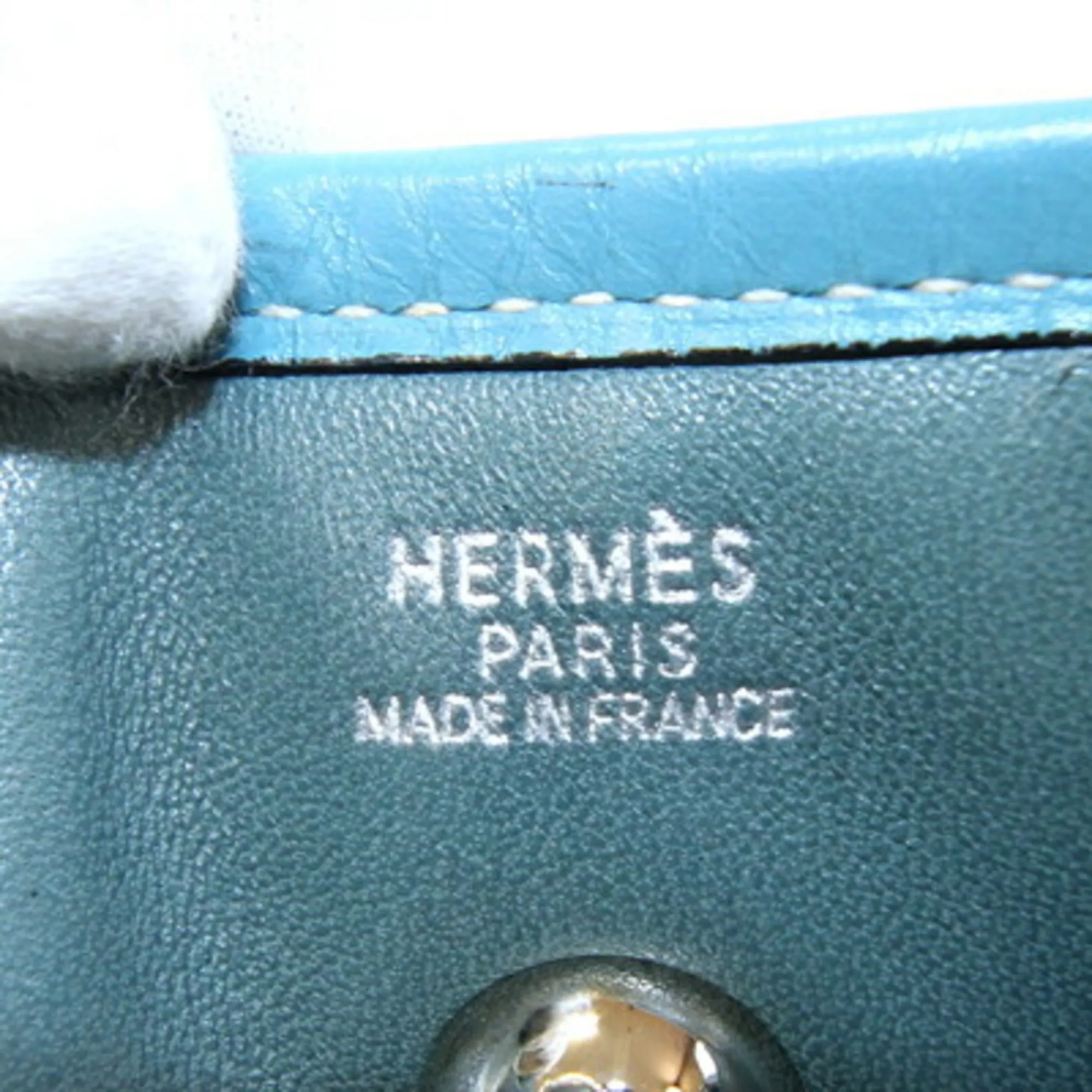 HERMES Blue Leather Shoulder Bag