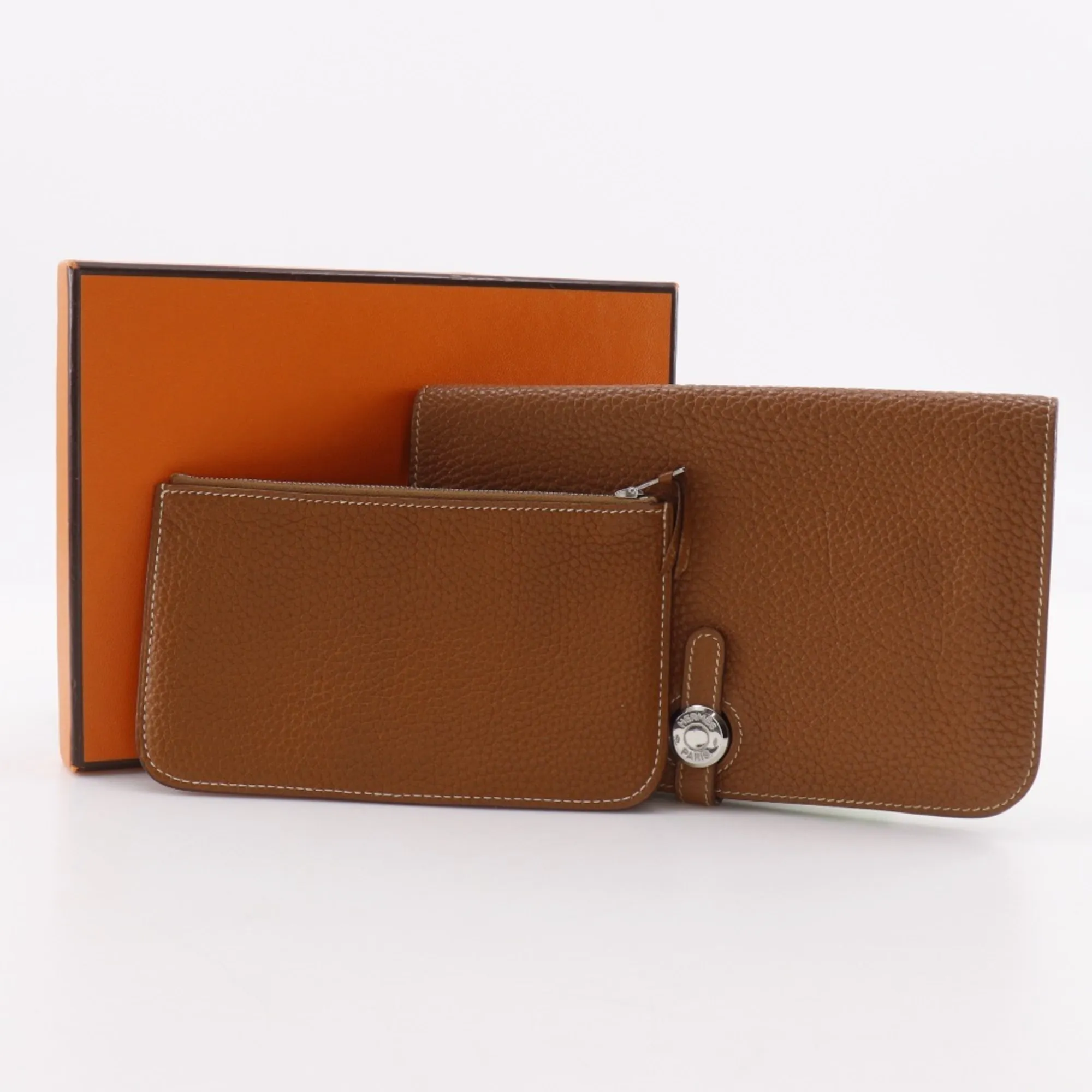 HERMES Brown Leather Wallet