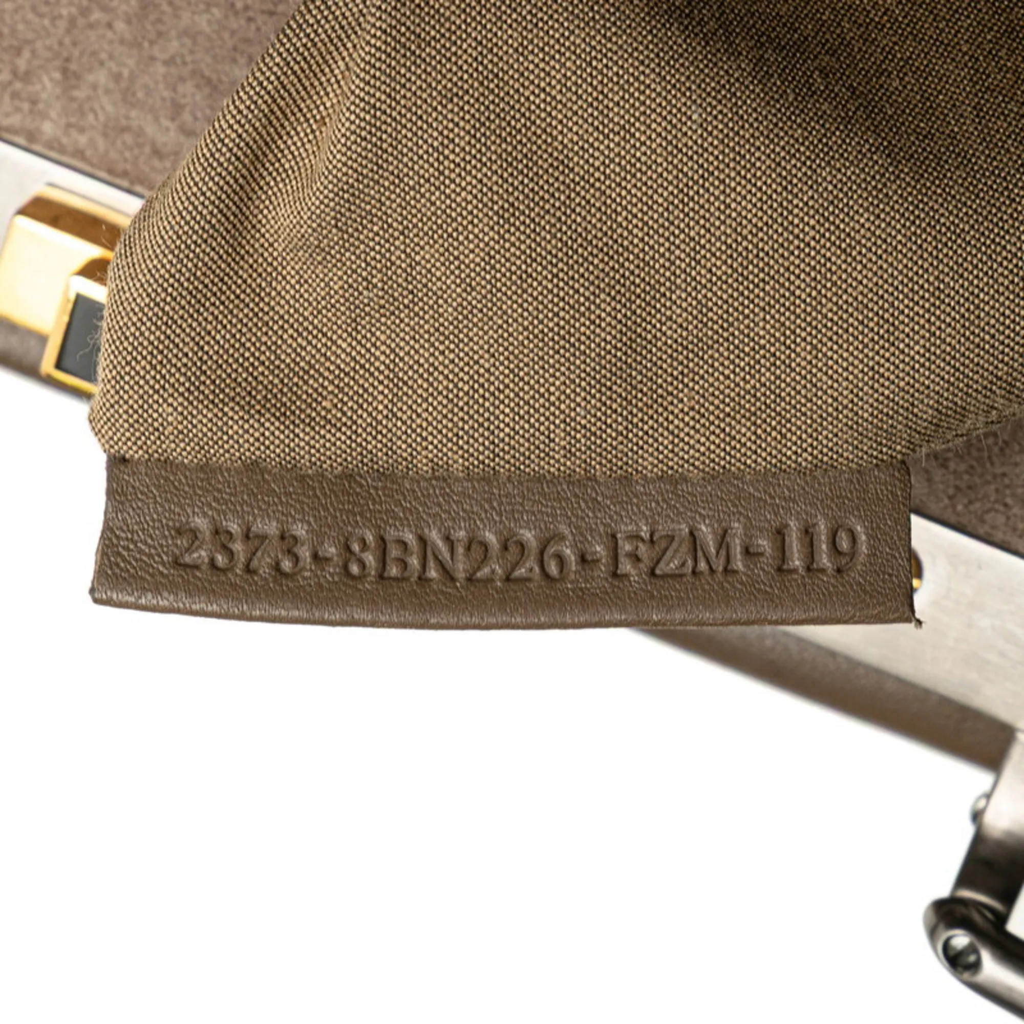 FENDI Brown Leather Peekaboo Shoulder Bag